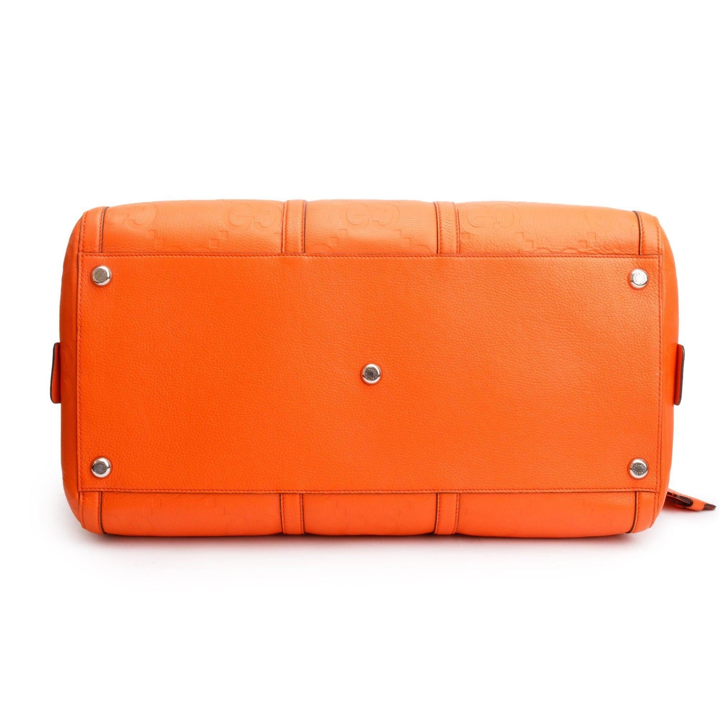 Gucci Orange Jumbo GG Leather Large Duffle Bag