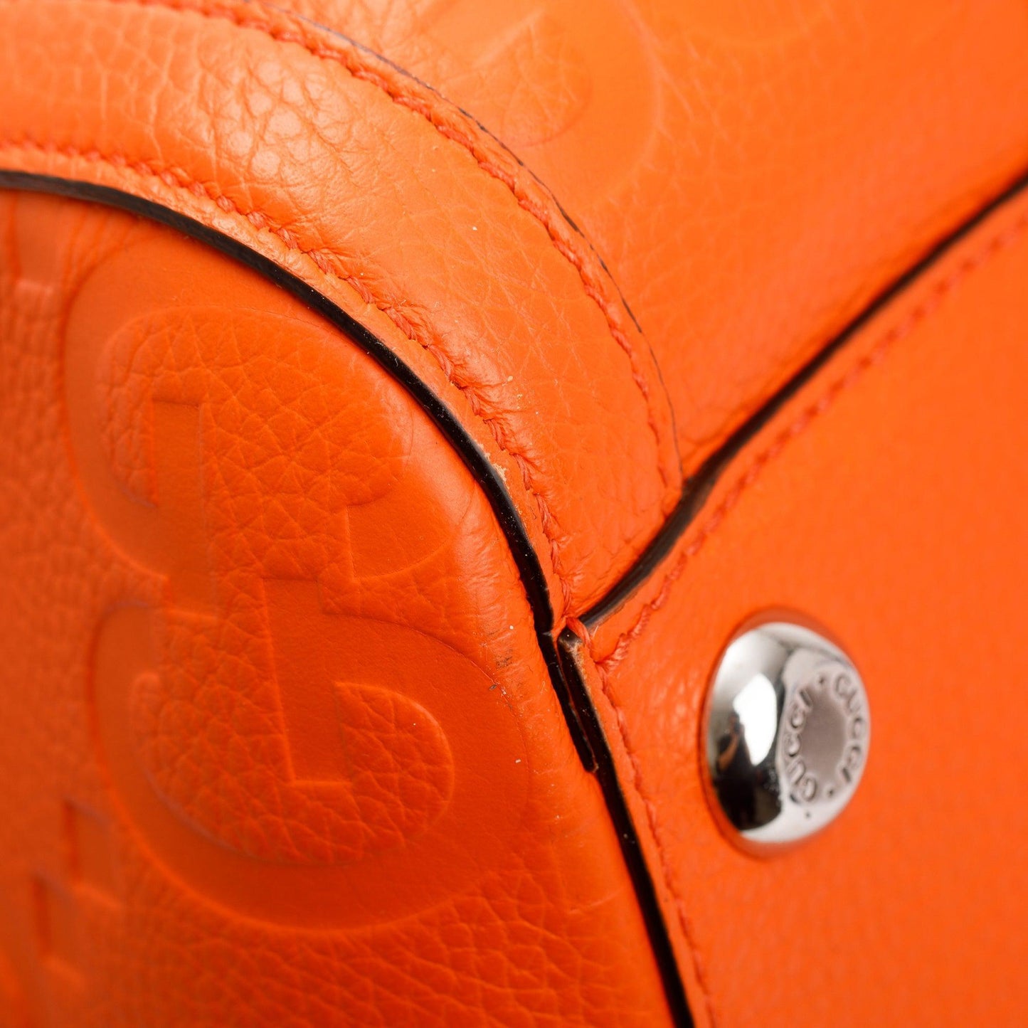 Gucci Orange Jumbo GG Leather Large Duffle Bag