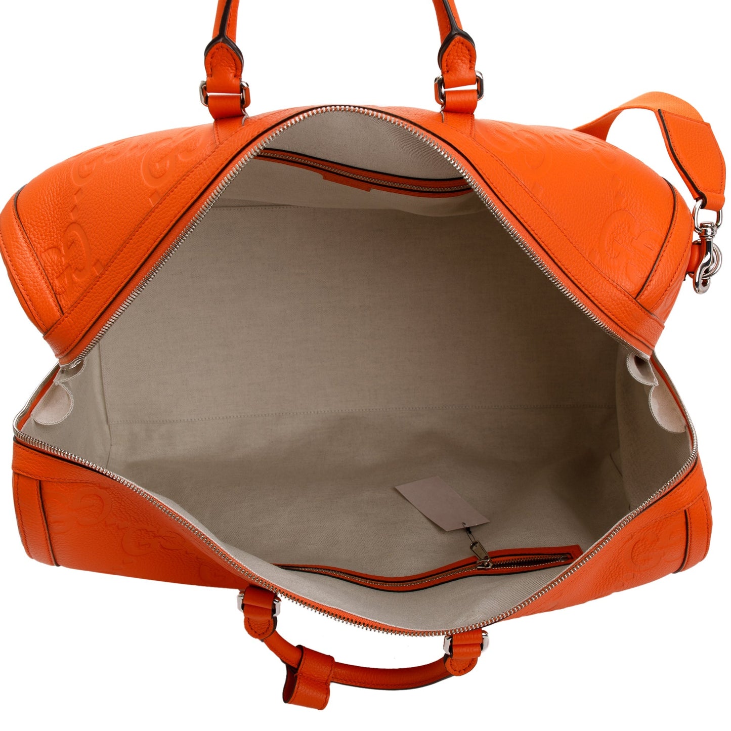 Gucci Orange Jumbo GG Leather Large Duffle Bag