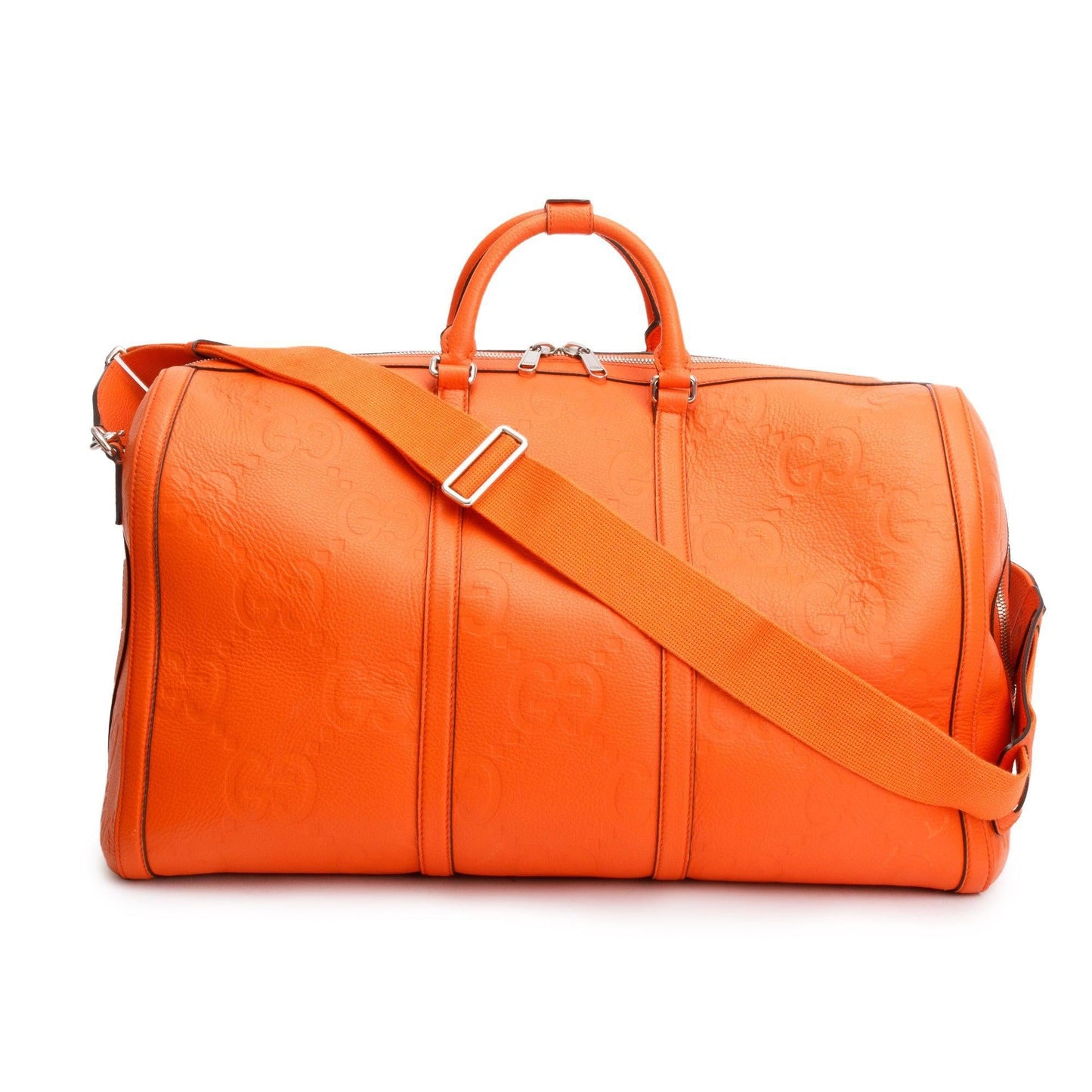 Gucci Orange Jumbo GG Leather Large Duffle Bag