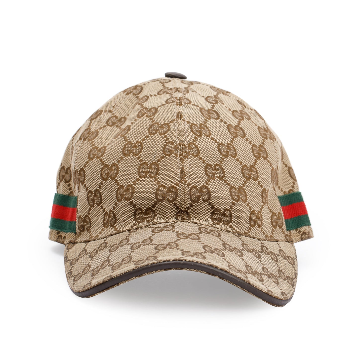 Gucci Original GG Canvas Baseball Hat with Web, Size M 58