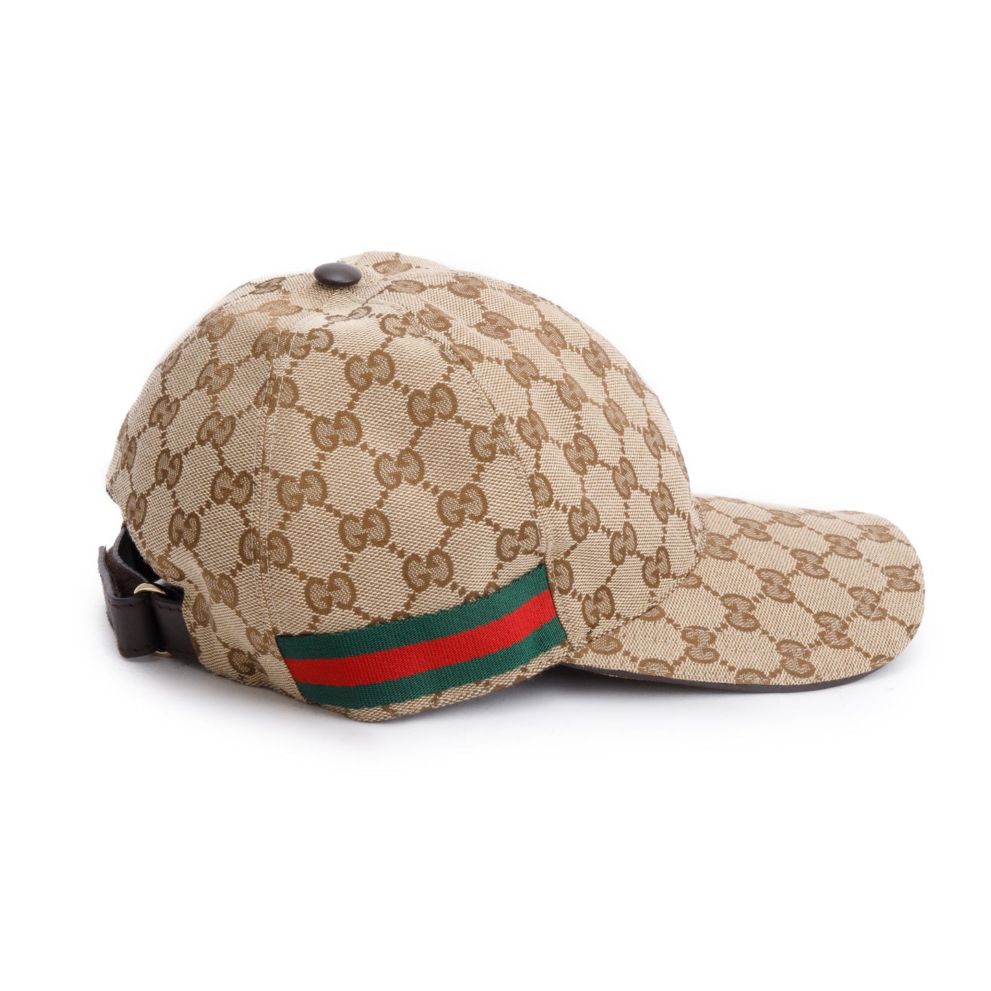 Gucci Original GG Canvas Baseball Hat with Web, Size S 57