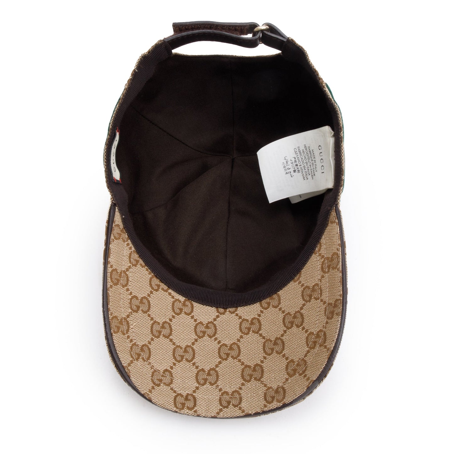 Gucci Original GG Canvas Baseball Hat with Web, Size S 57