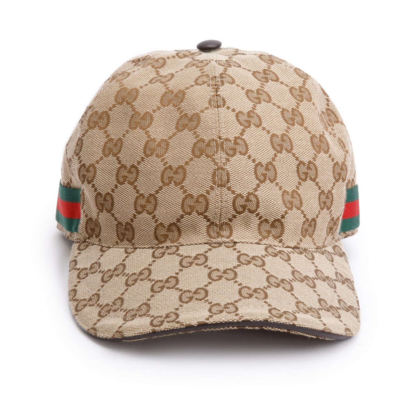 Gucci Original GG Canvas Baseball Hat with Web, Size S 57