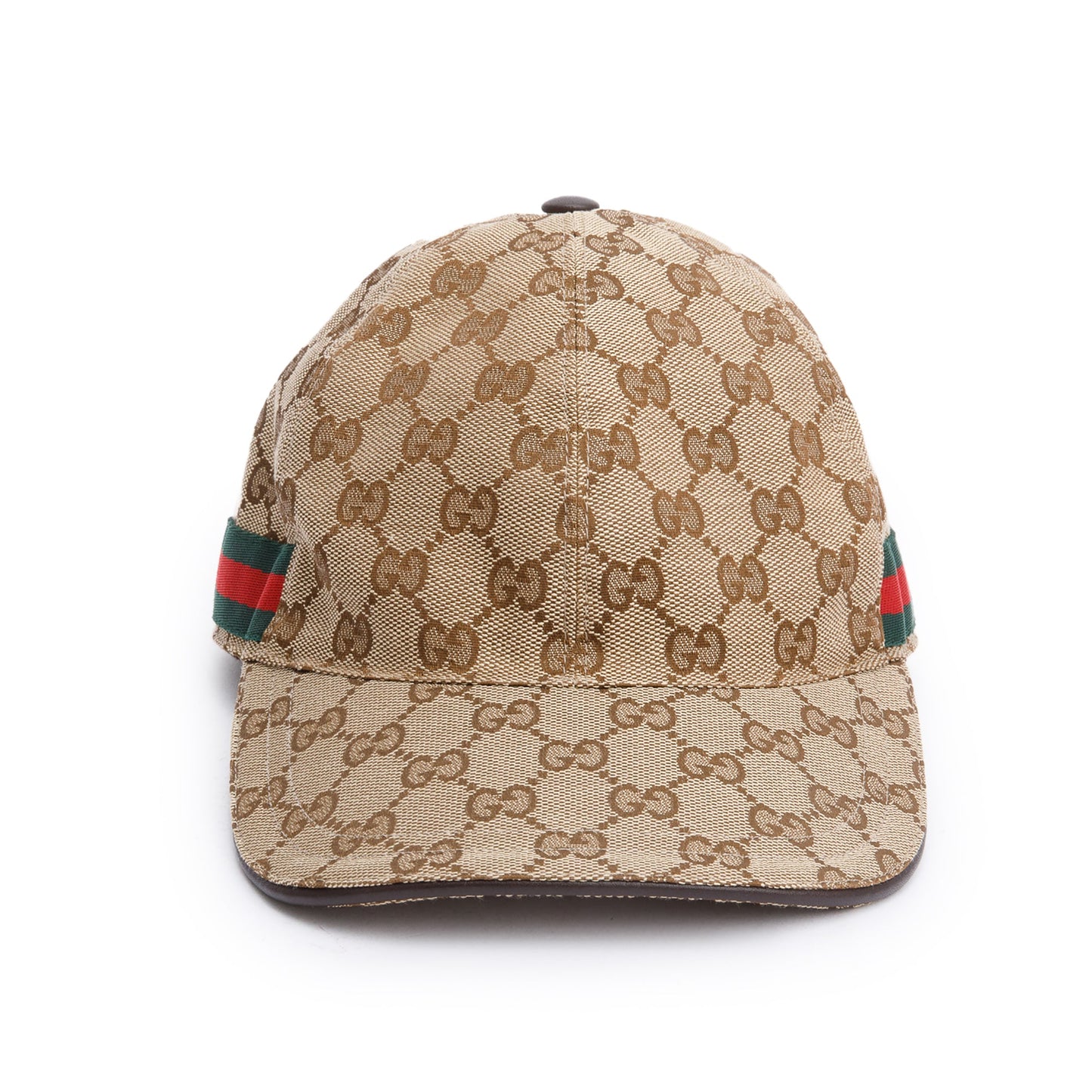 Gucci Original GG Canvas Baseball Hat with Web, Size S 57
