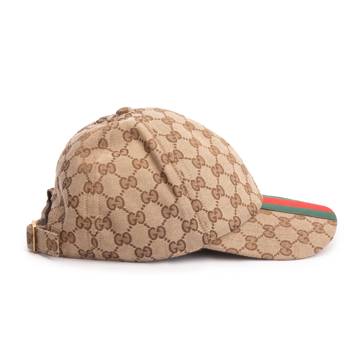 Gucci Original GG Canvas Baseball Hat with Web, Size XL 60