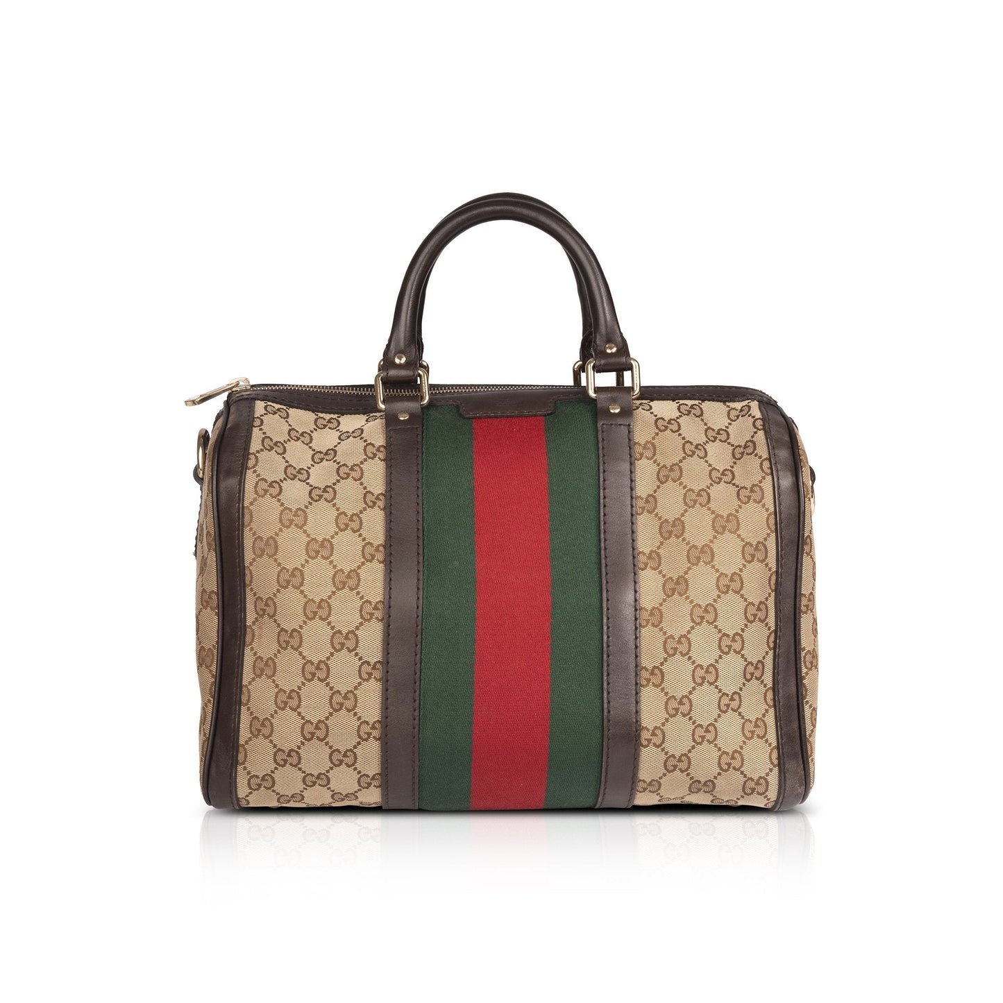 Gucci Original GG Canvas Web Boston Bag