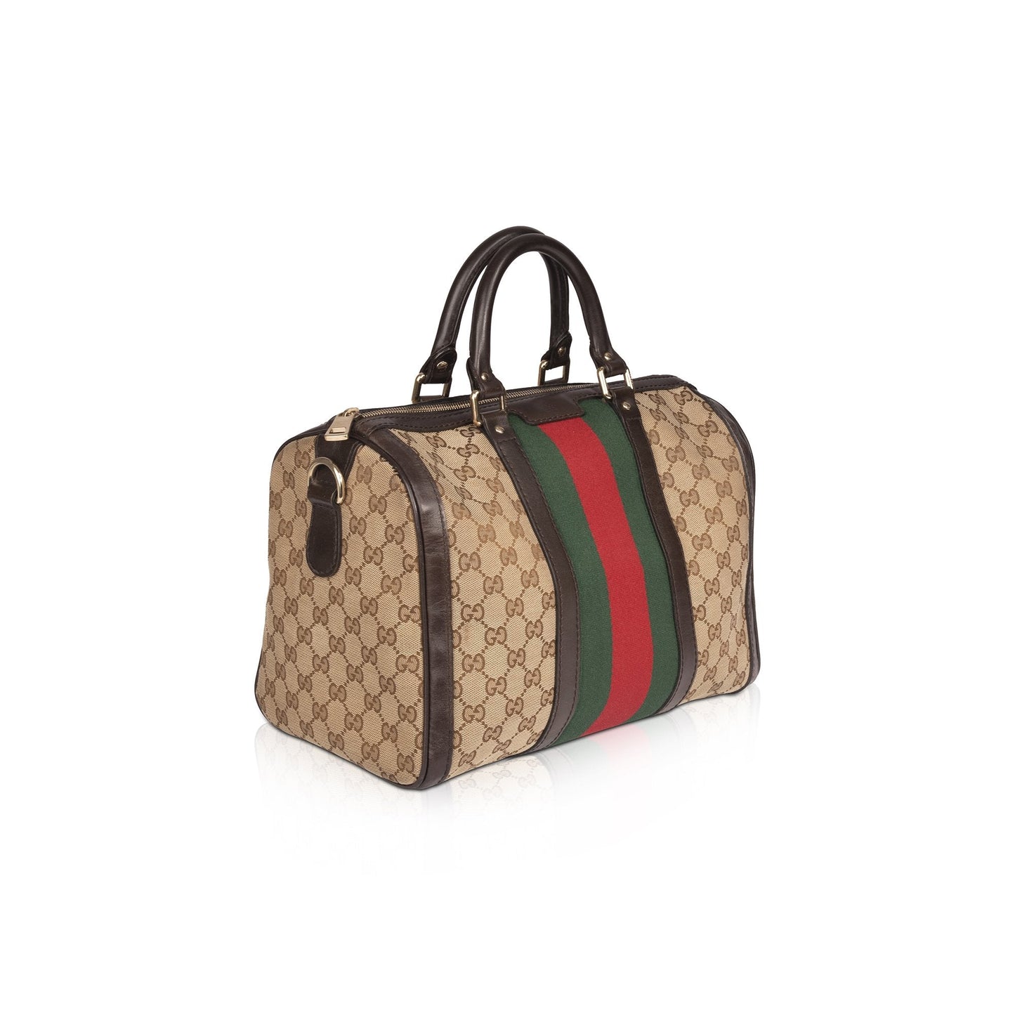 Gucci Original GG Canvas Web Boston Bag