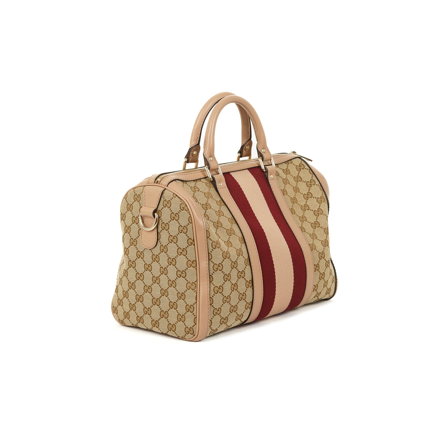 Gucci Original GG Canvas Web Boston Bag
