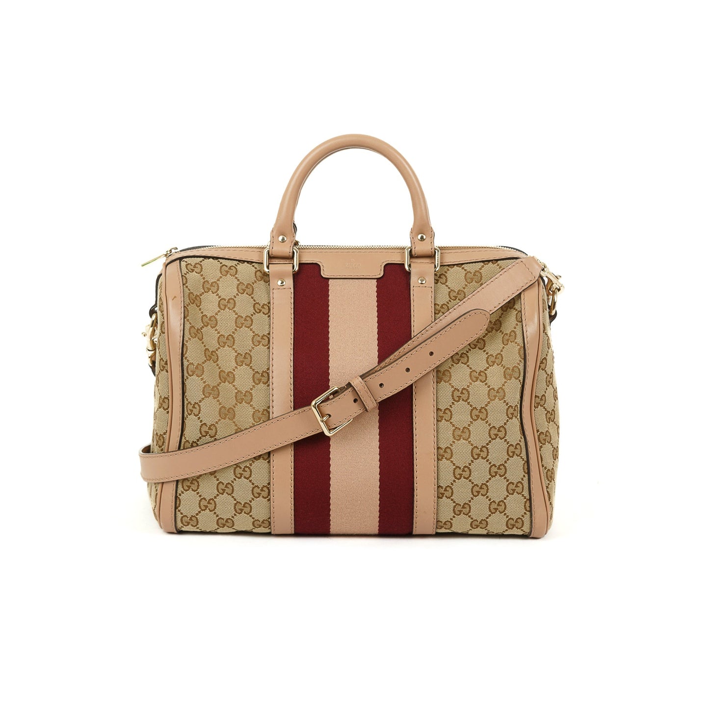 Gucci Original GG Canvas Web Boston Bag