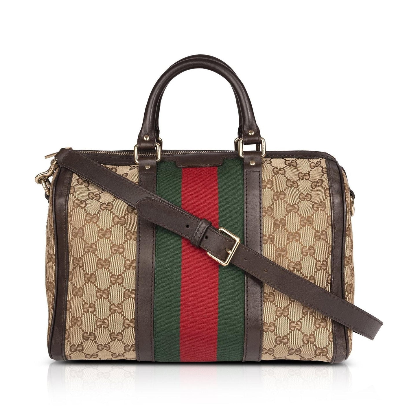 Gucci Original GG Canvas Web Boston Bag