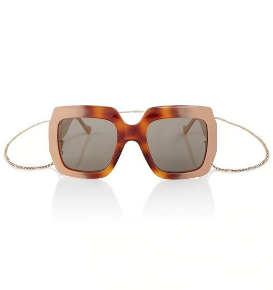 GUCCI Chain-trimmed Square Oversized Sunglasses