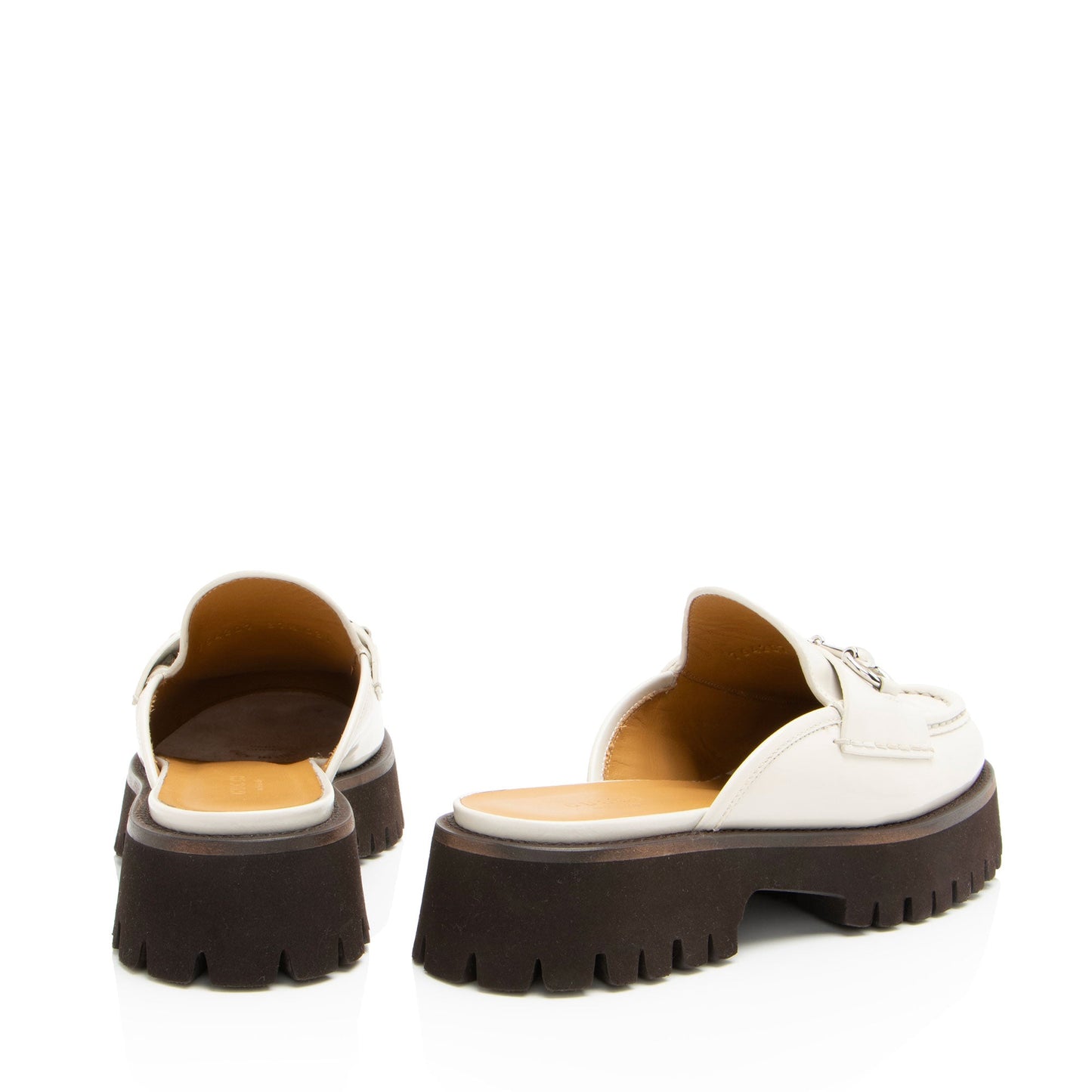 Gucci Patent Leather Horsebit Lug Sole Mules - Size 7.5 / 37.5