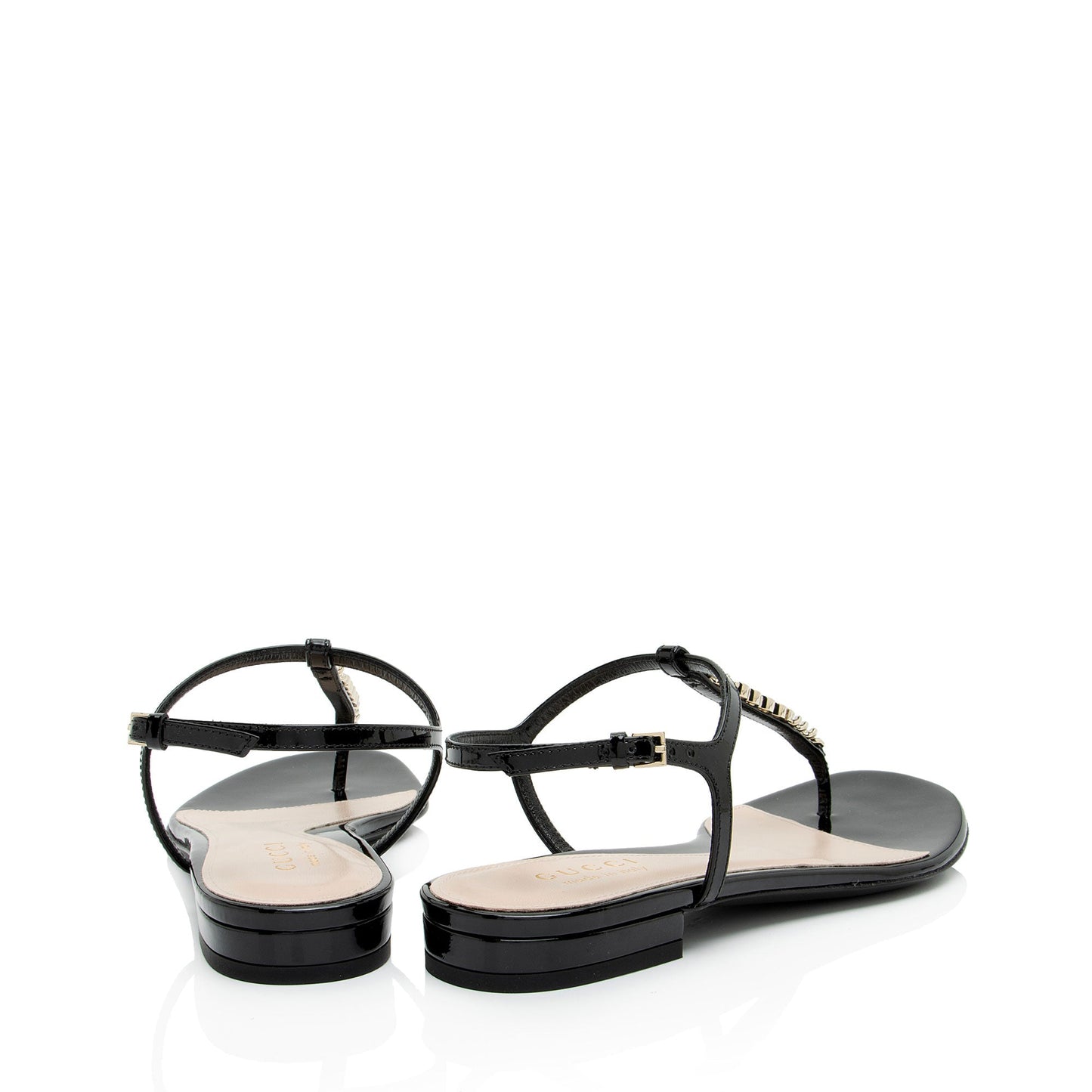 Gucci Patent Leather Signoria Thong Sandals - Size 6.5 / 36.5