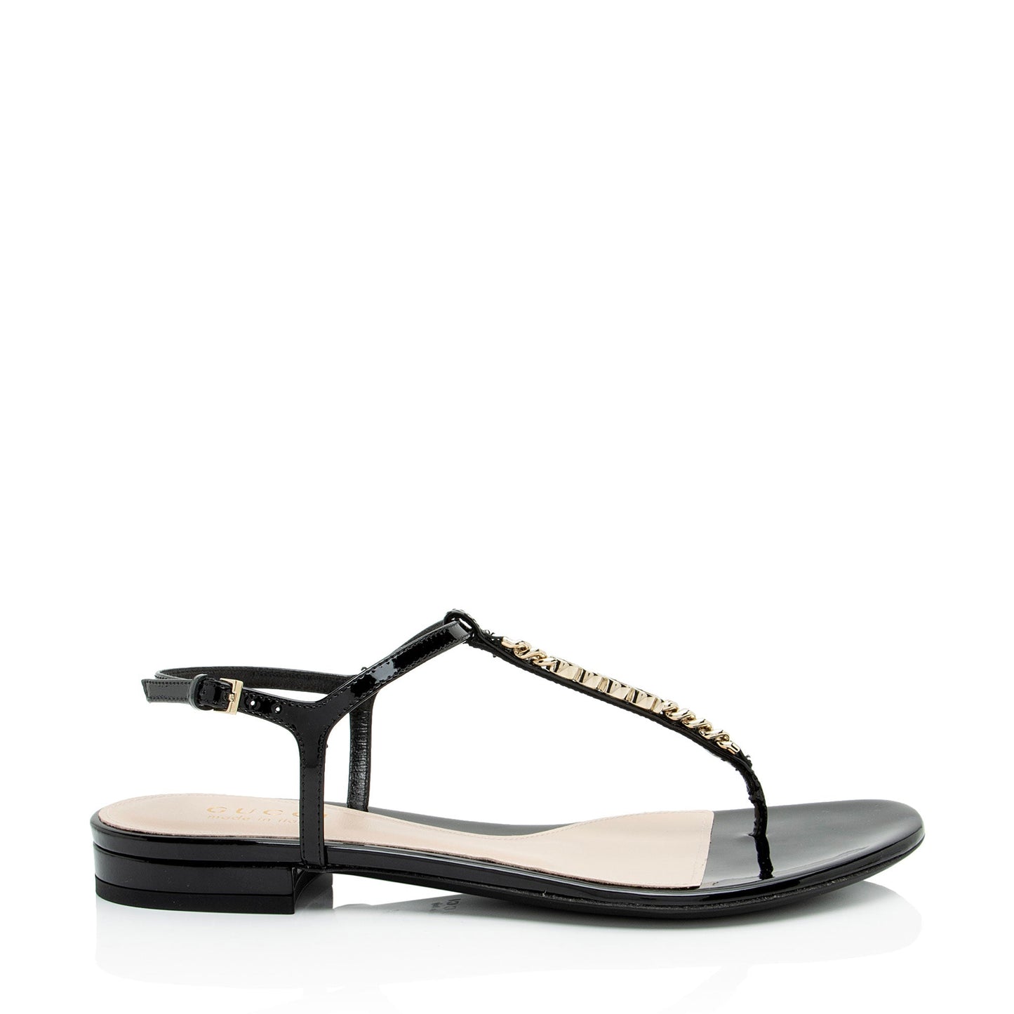 Gucci Patent Leather Signoria Thong Sandals - Size 6.5 / 36.5