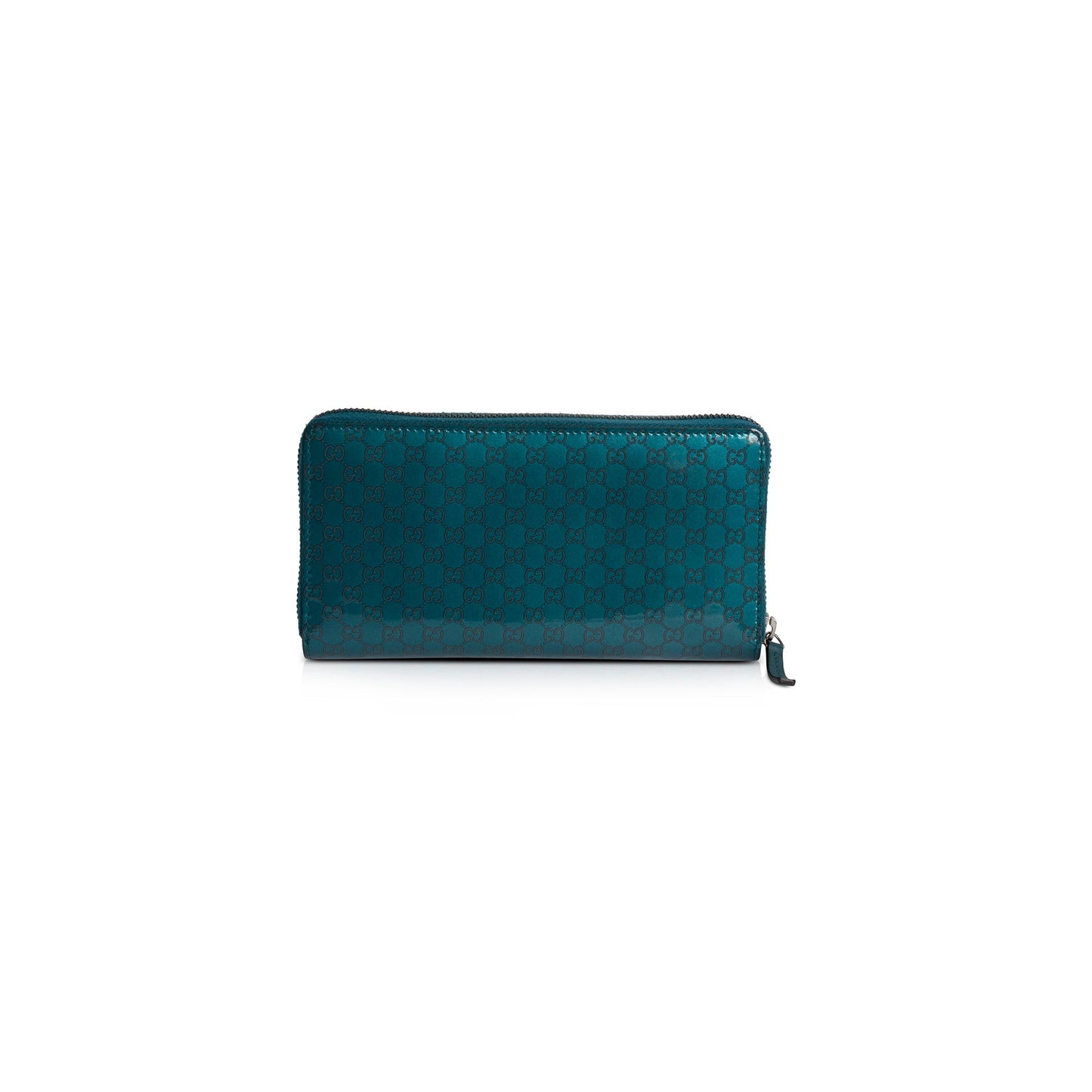 Gucci Patent Microguccissima Zip Around Wallet