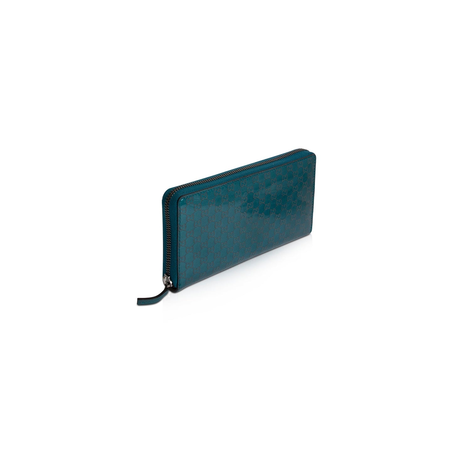 Gucci Patent Microguccissima Zip Around Wallet