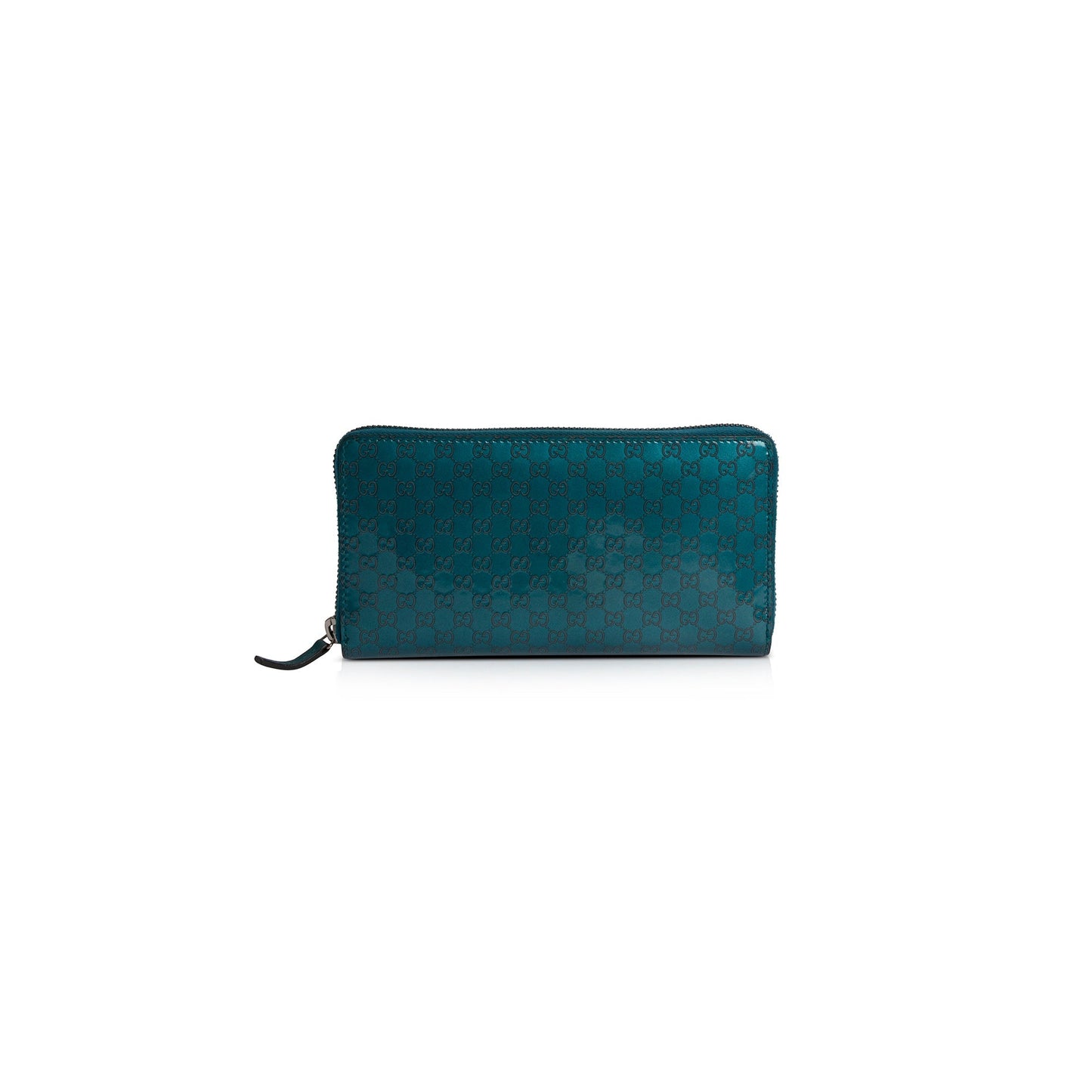 Gucci Patent Microguccissima Zip Around Wallet