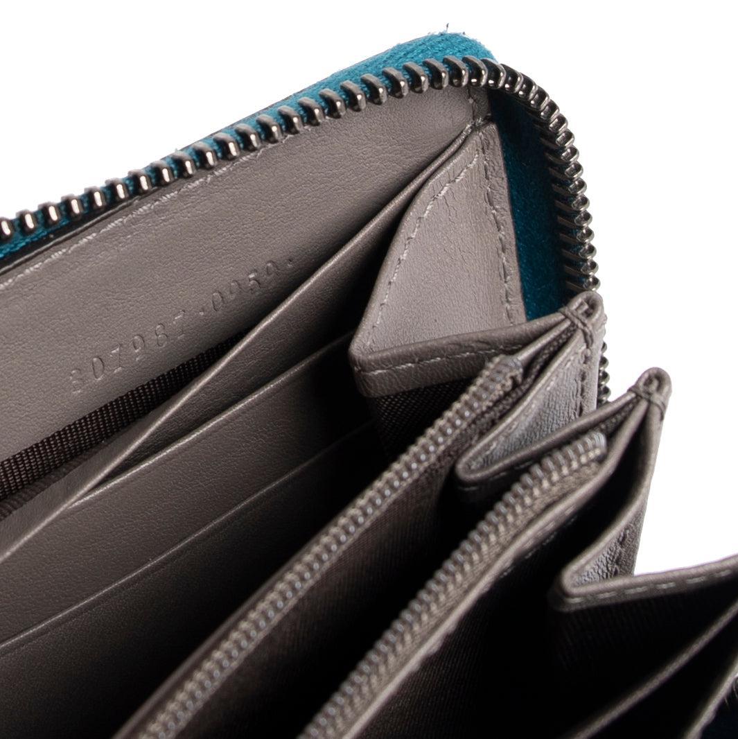 Gucci Patent Microguccissima Zip Around Wallet