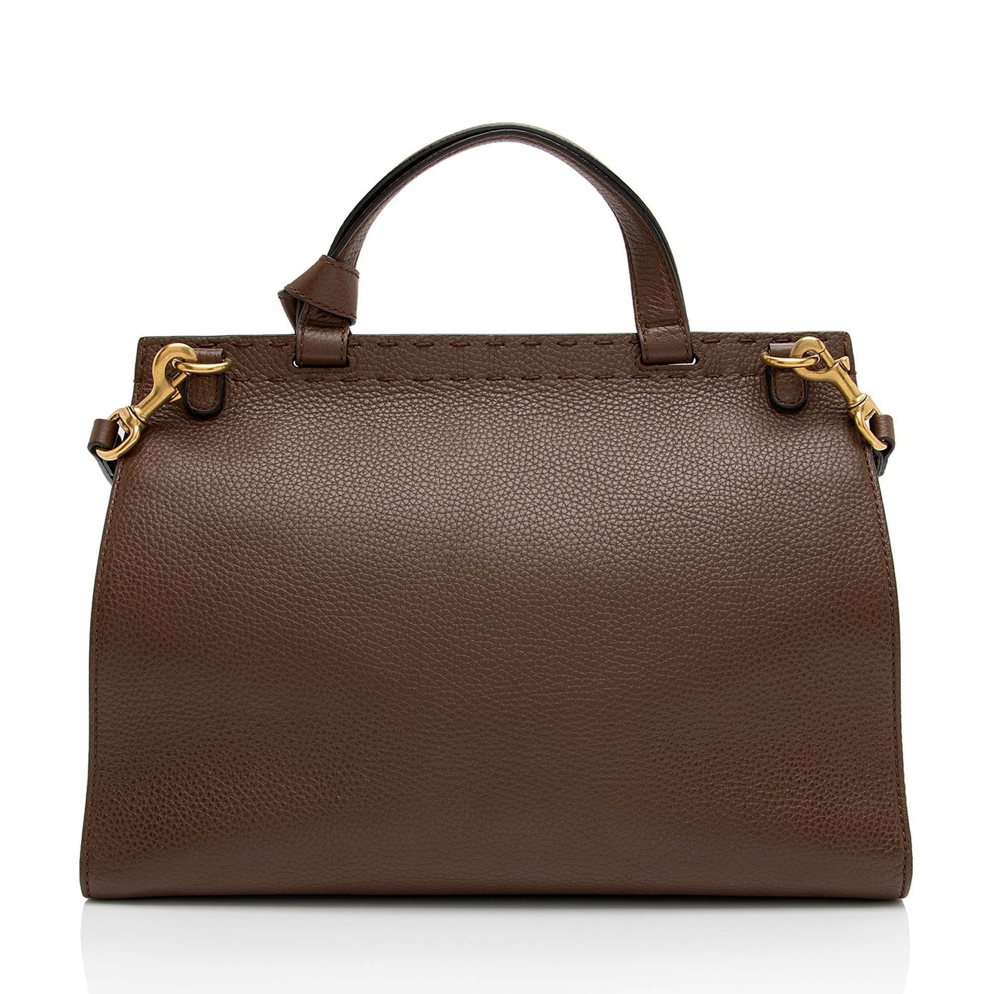 Gucci Pebbled Leather GG Marmont Top Handle Small Shoulder Bag (SHF-VGh3B4)