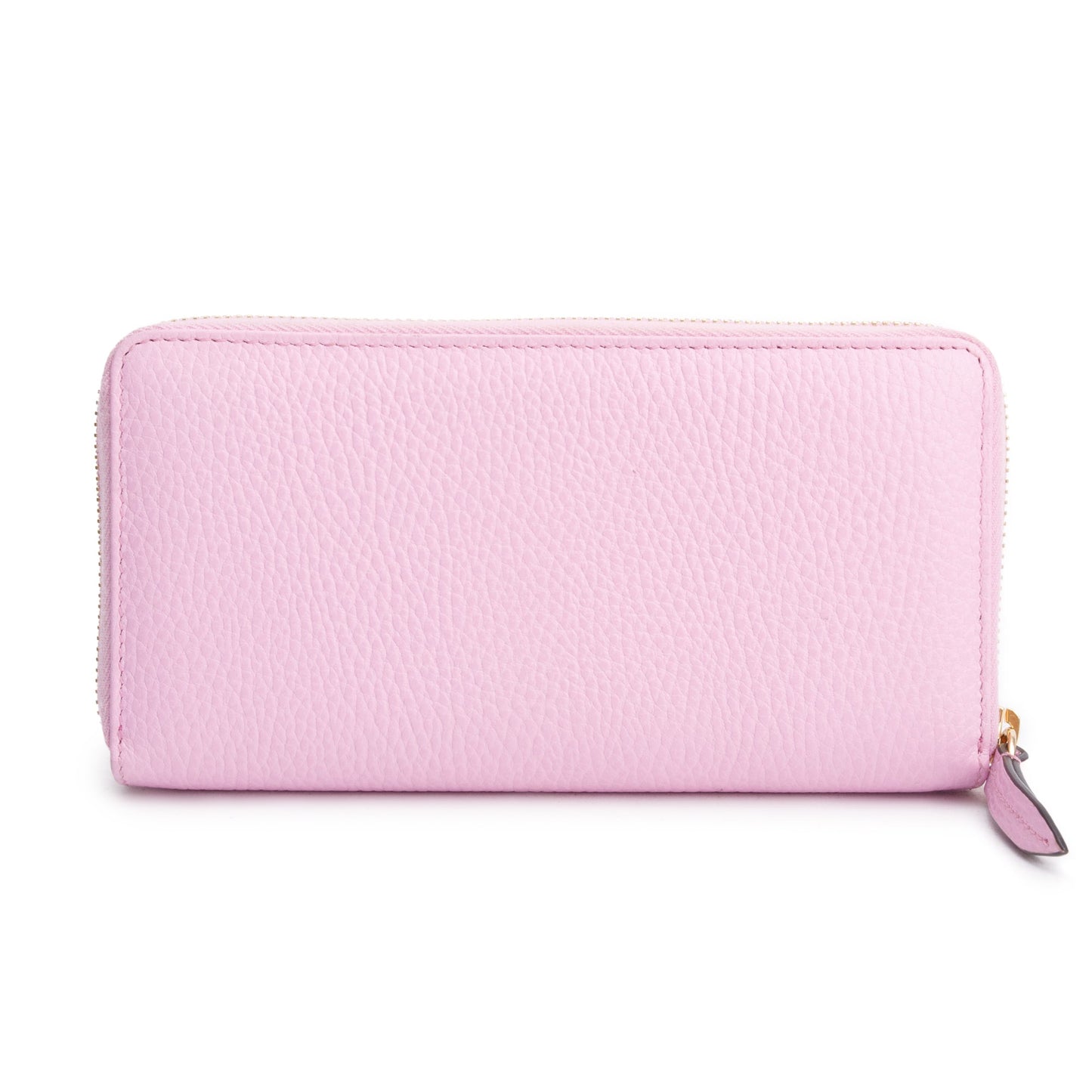 Gucci Pink Calfskin Leather Dollar GG Marmont Bosco Zip Around Wallet