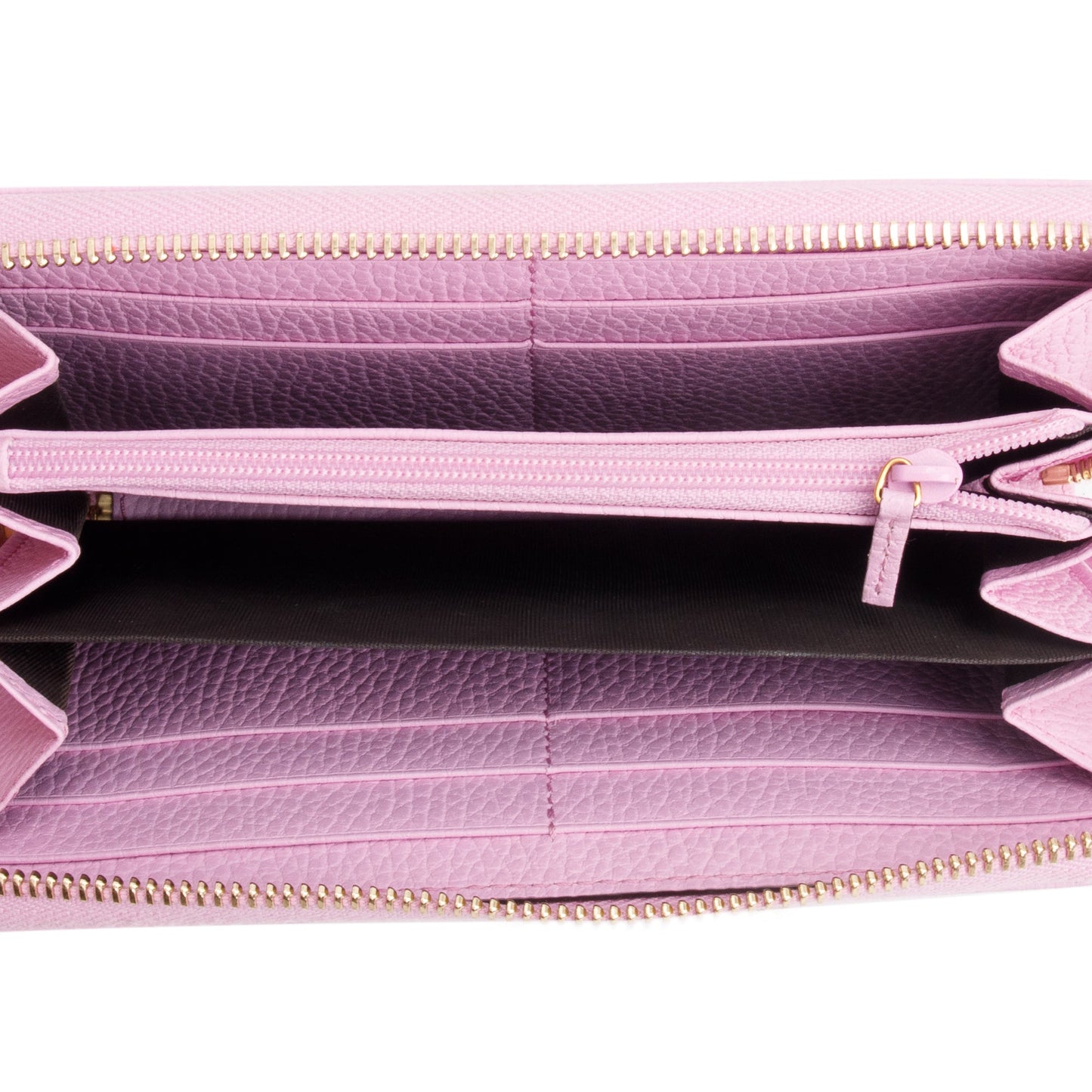 Gucci Pink Calfskin Leather Dollar GG Marmont Bosco Zip Around Wallet