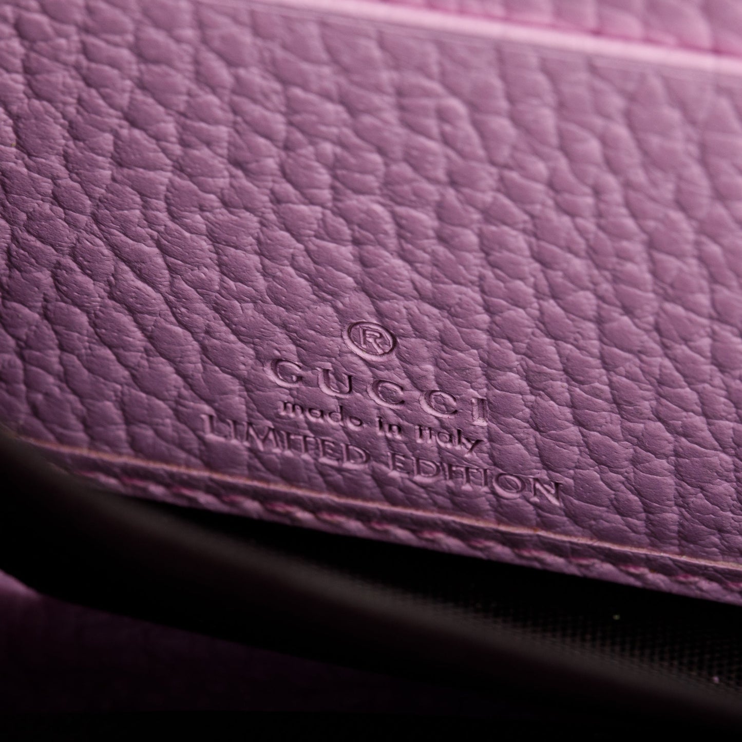 Gucci Pink Calfskin Leather Dollar GG Marmont Bosco Zip Around Wallet