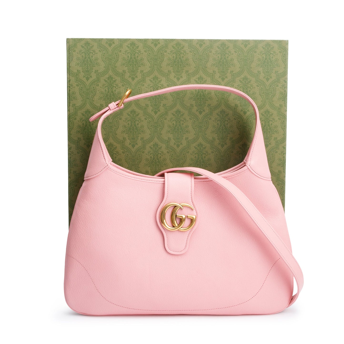 Gucci Pink Calfskin Leather Double GG Medium Aphrodite Shoulder Bag