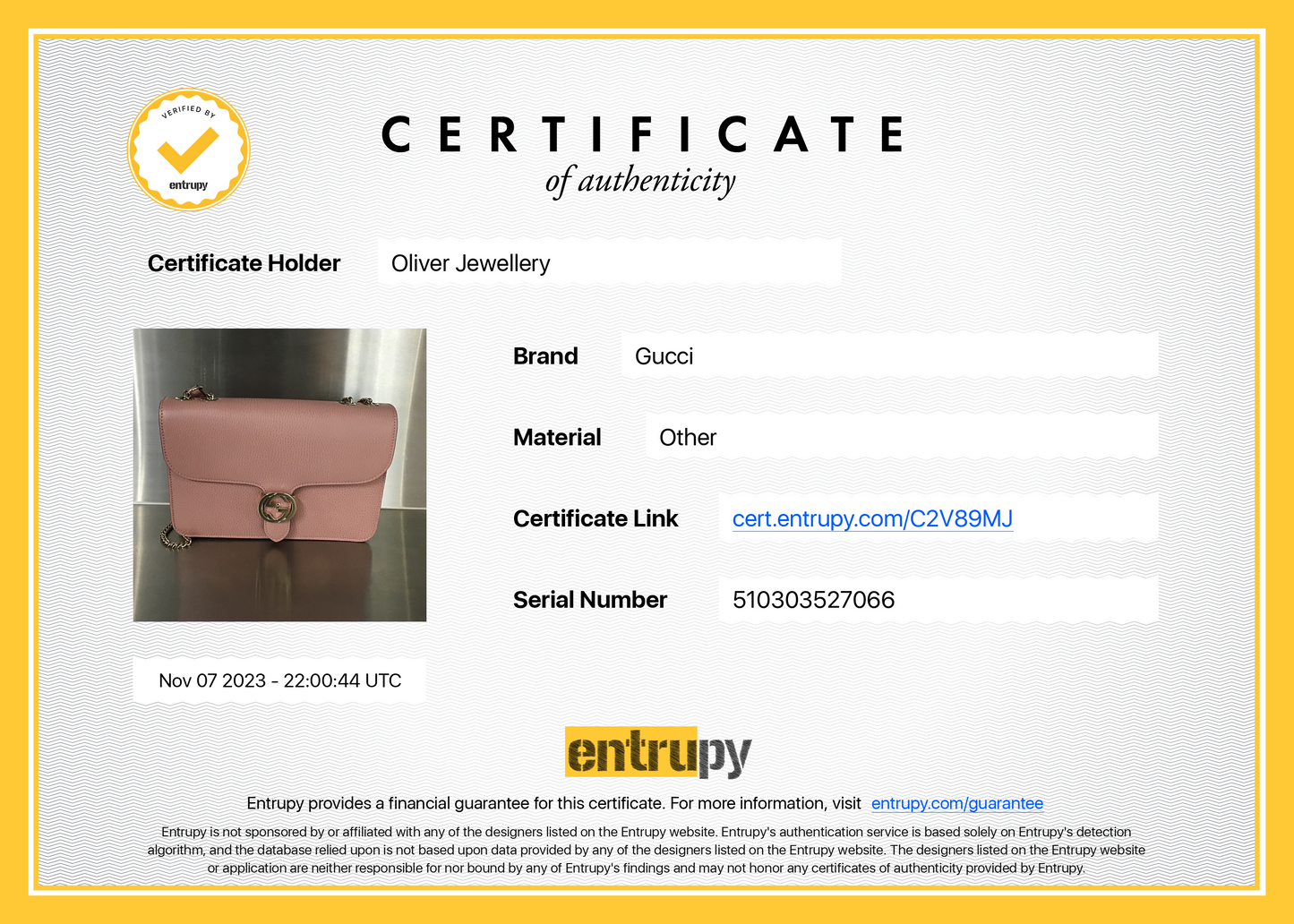 Gucci Pink Calfskin Leather Medium Dollar Interlocking GG Shoulder Bag