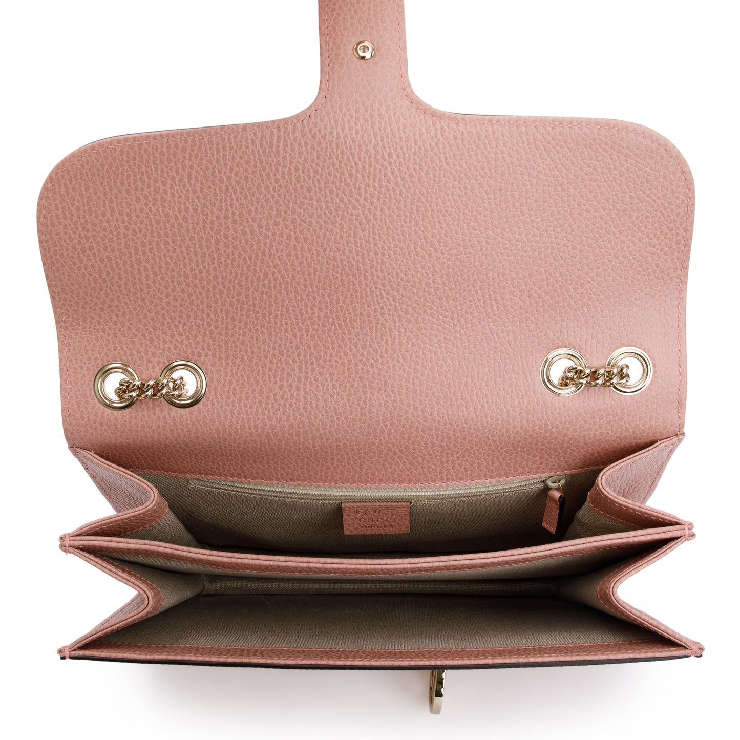 Gucci Pink Calfskin Leather Medium Dollar Interlocking GG Shoulder Bag