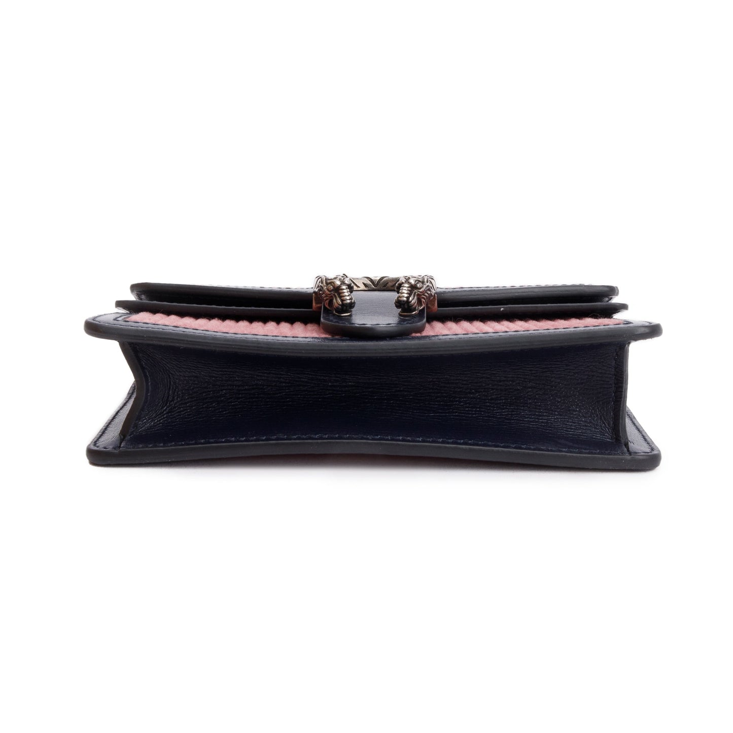 Gucci Pink Corduroy Navy Leather Dionysus Super Mini Bag