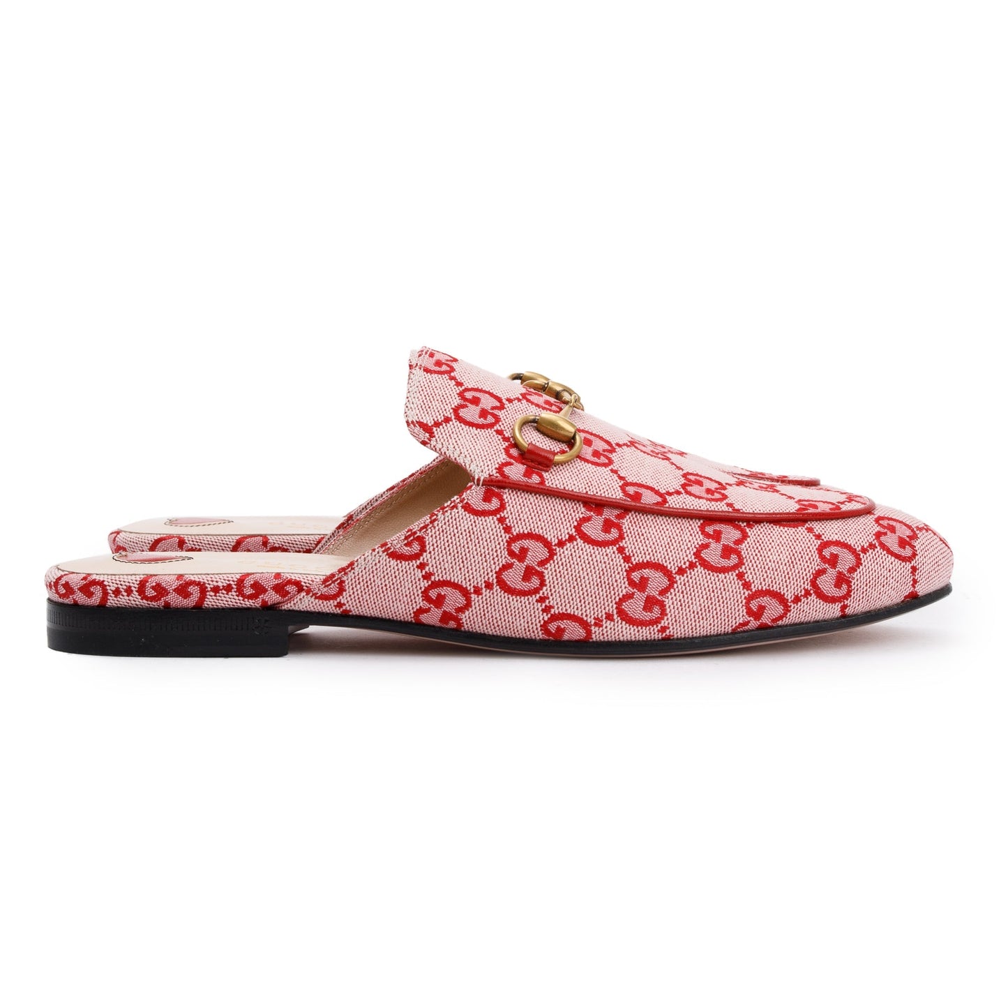Gucci Pink GG Canvas Princetown Slipper, Size 37.5