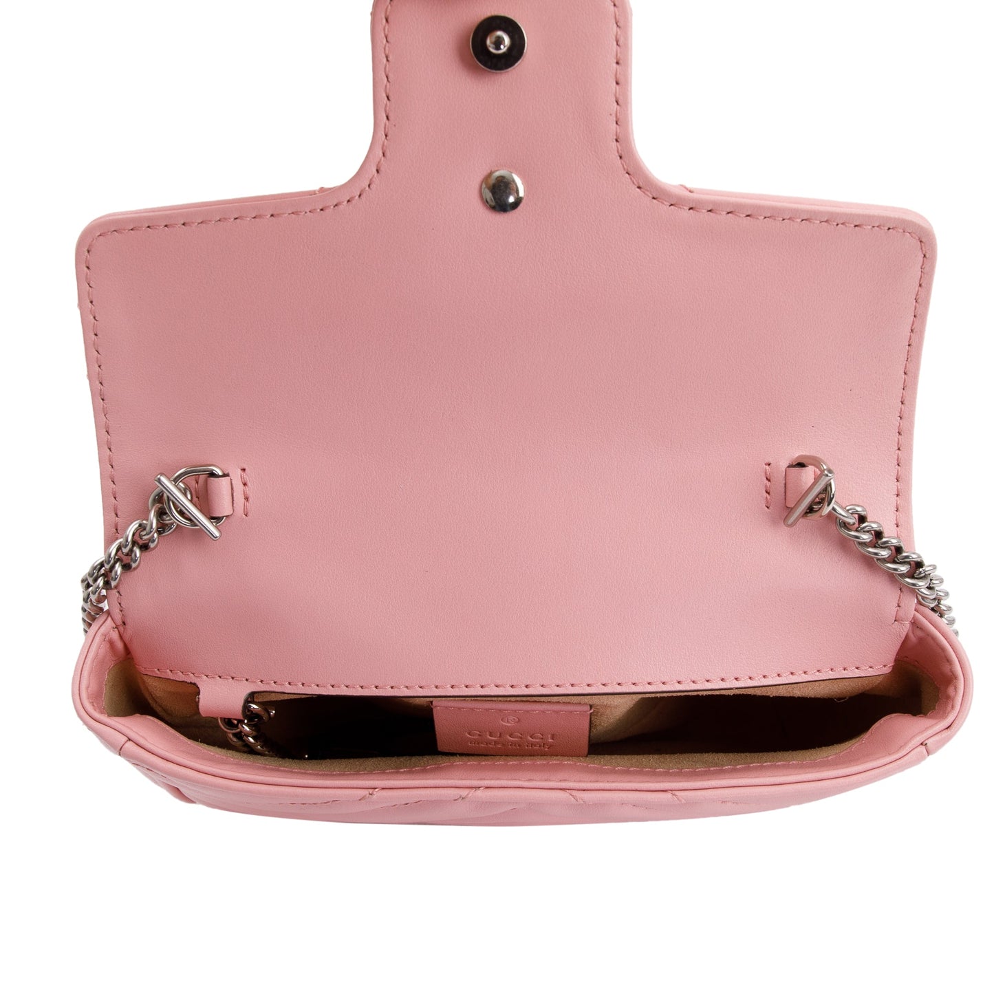 Gucci Pink GG Marmont Matelasse Leather Super Mini Bag
