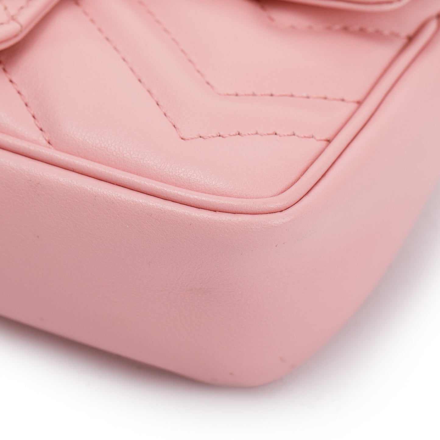 Gucci Pink GG Marmont Matelasse Leather Super Mini Bag