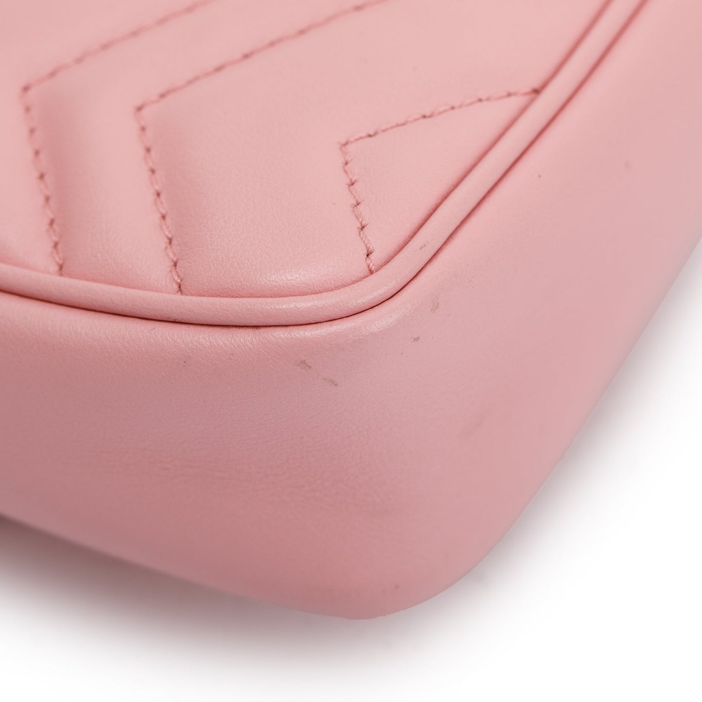 Gucci Pink GG Marmont Matelasse Leather Super Mini Bag