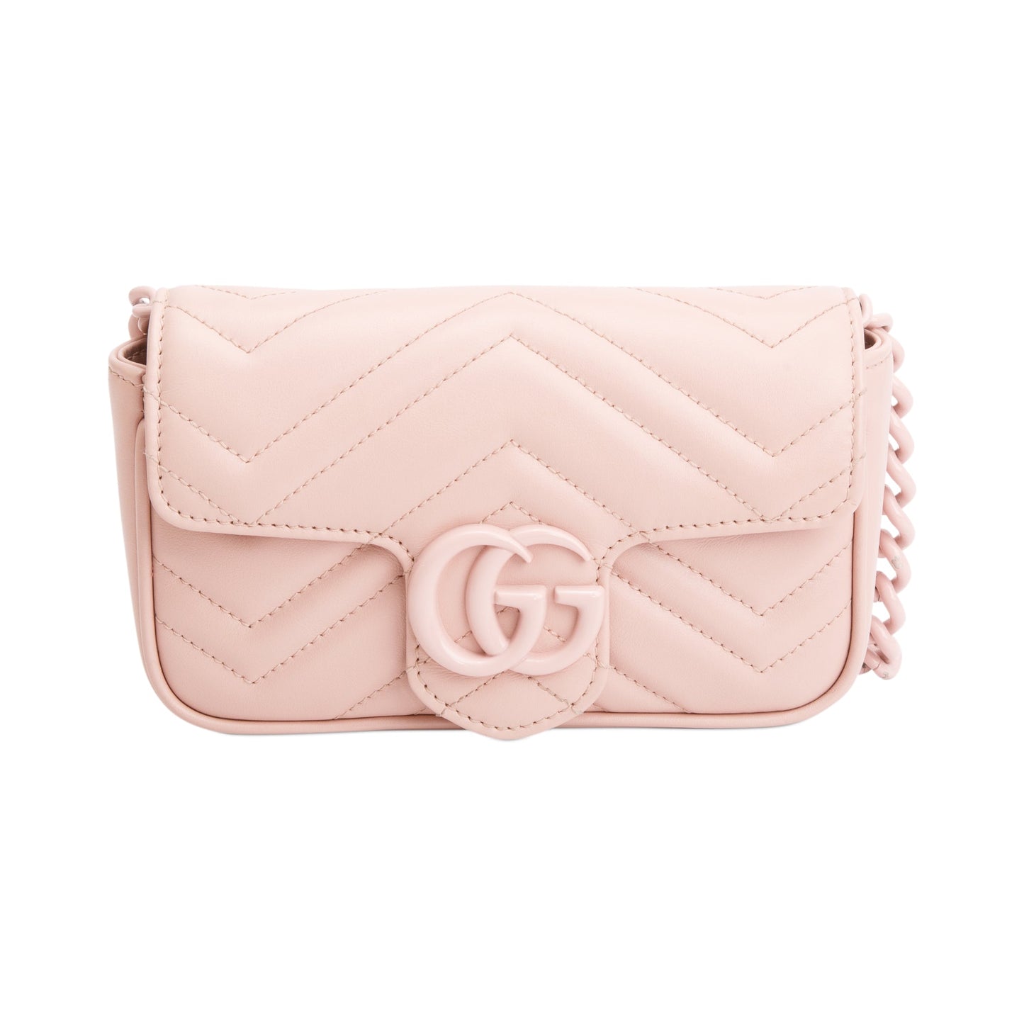 Gucci Pink GG Marmont Matelasse Monochrome Belt Bag