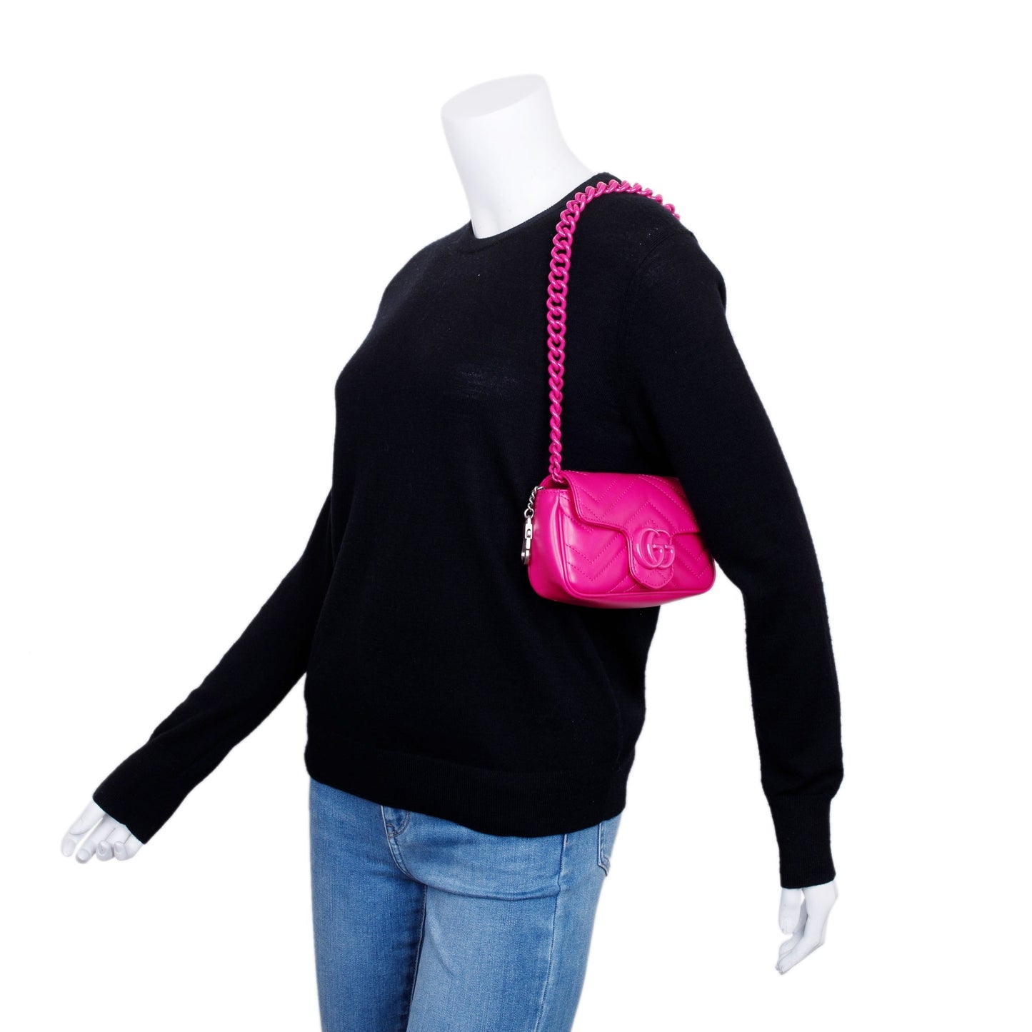 Gucci Pink GG Marmont Matelasse Monochrome Belt Bag