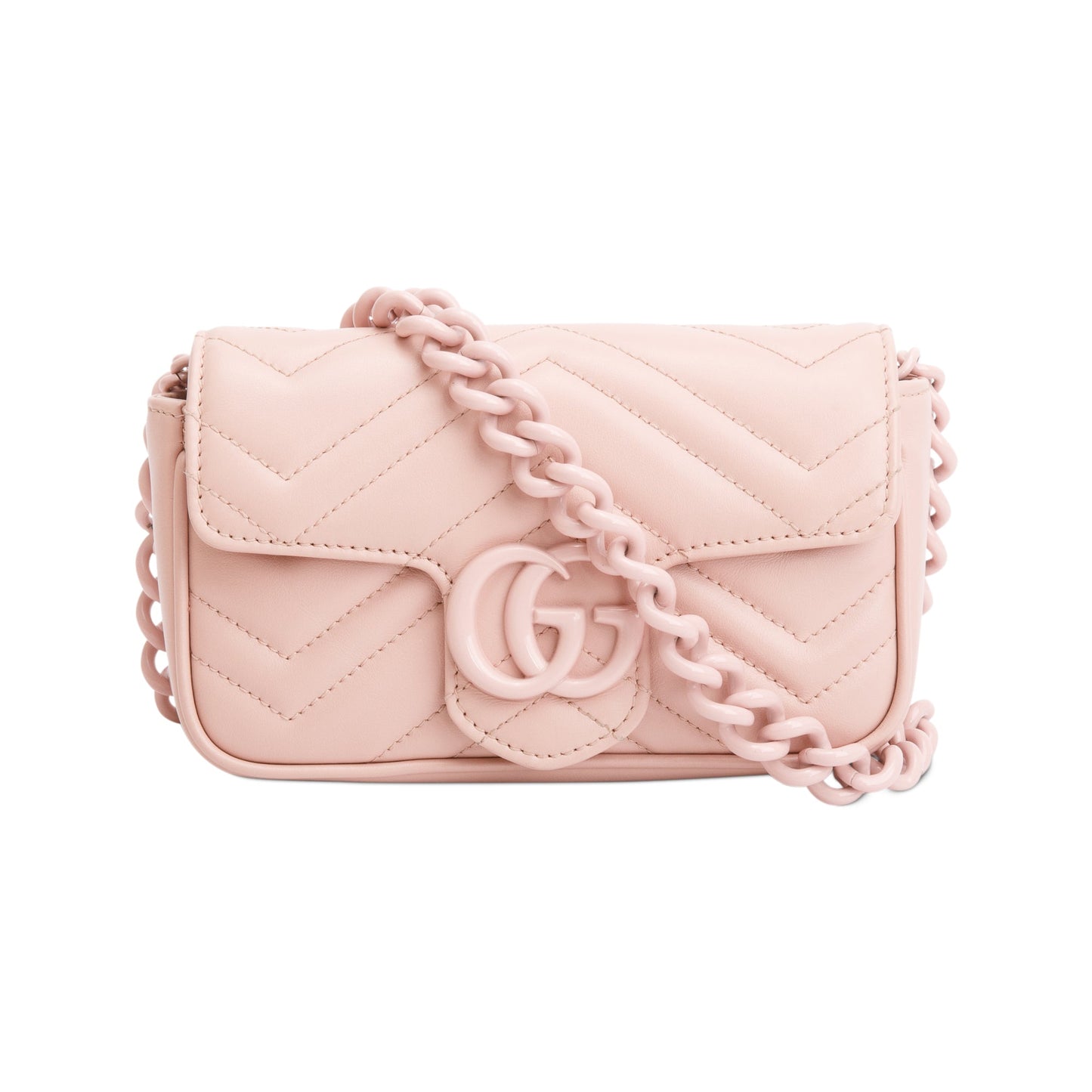 Gucci Pink GG Marmont Matelasse Monochrome Belt Bag
