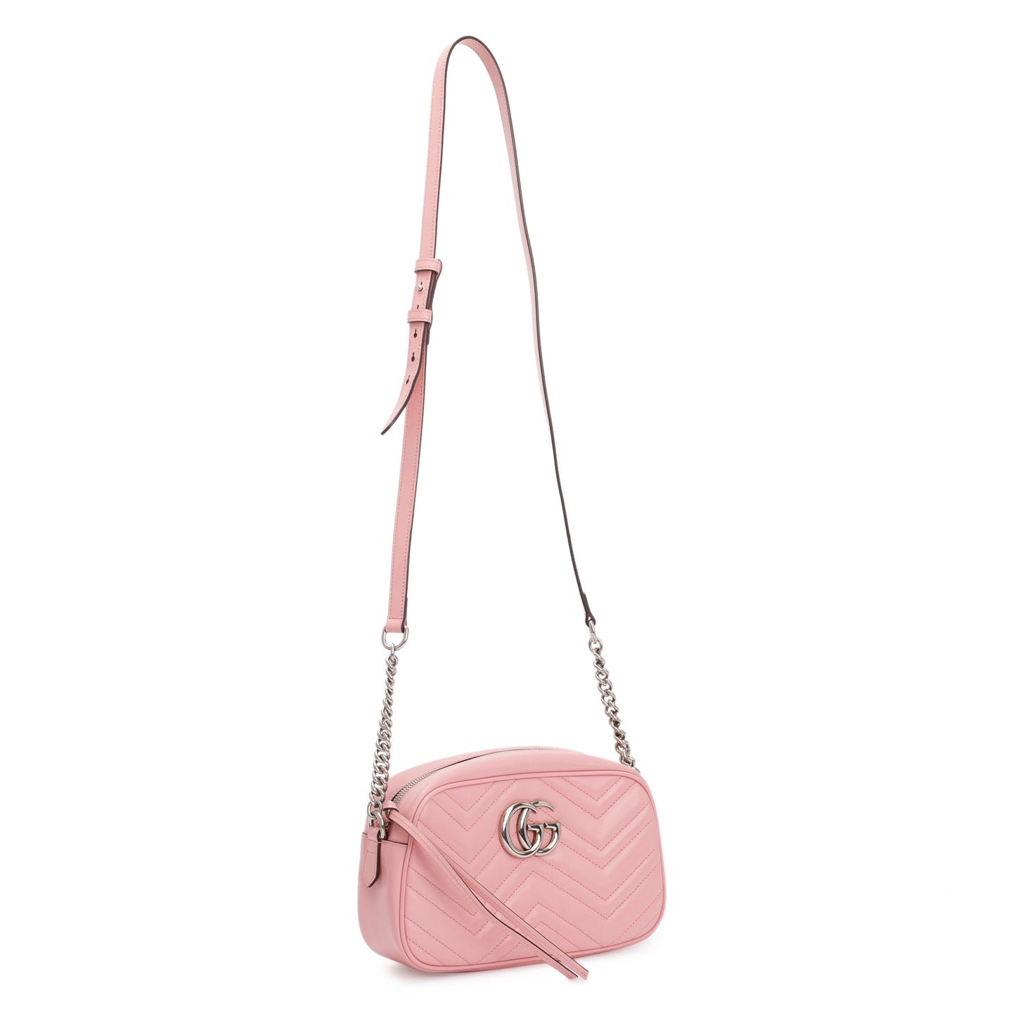 Gucci Pink GG Marmont Matelasse Small Shoulder Bag