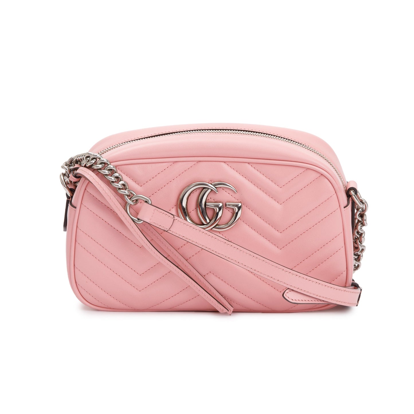 Gucci Pink GG Marmont Matelasse Small Shoulder Bag