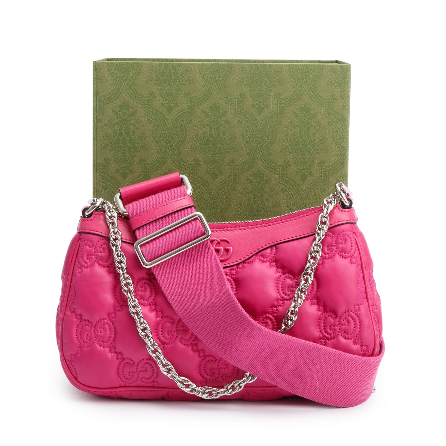 Gucci Pink GG Quilted Matelasse Leather Small Chain Shoulder Bag