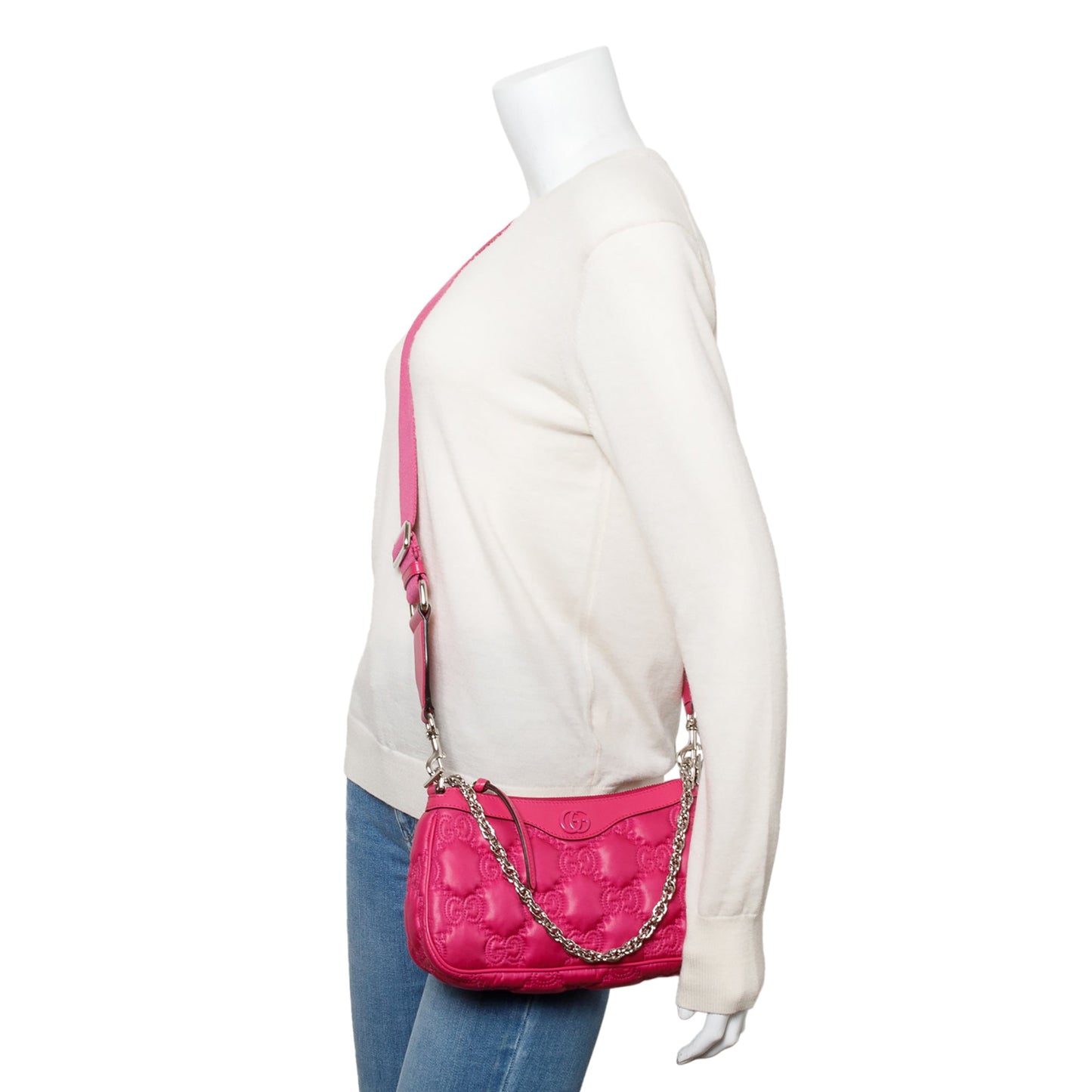 Gucci Pink GG Quilted Matelasse Leather Small Chain Shoulder Bag