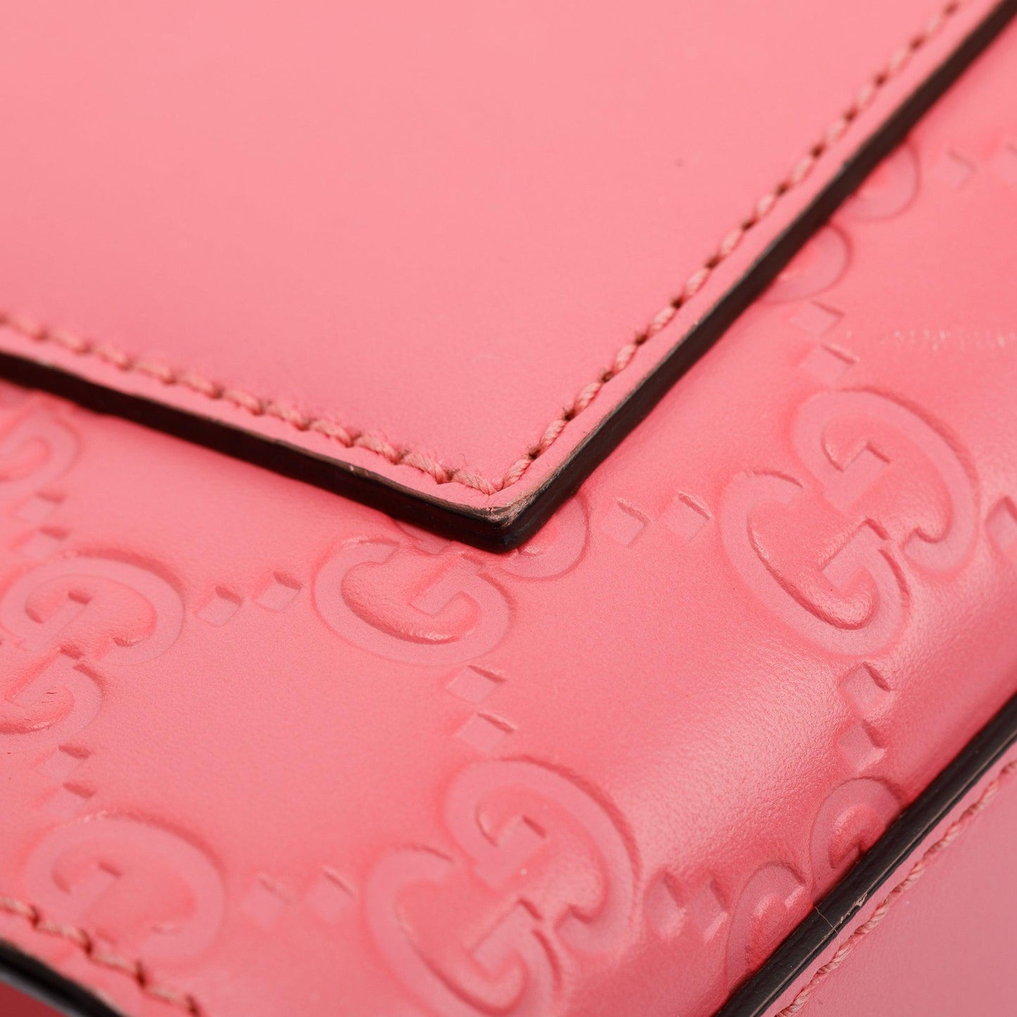 Gucci Pink GG Signature Leather Medium Padlock Shoulder Bag