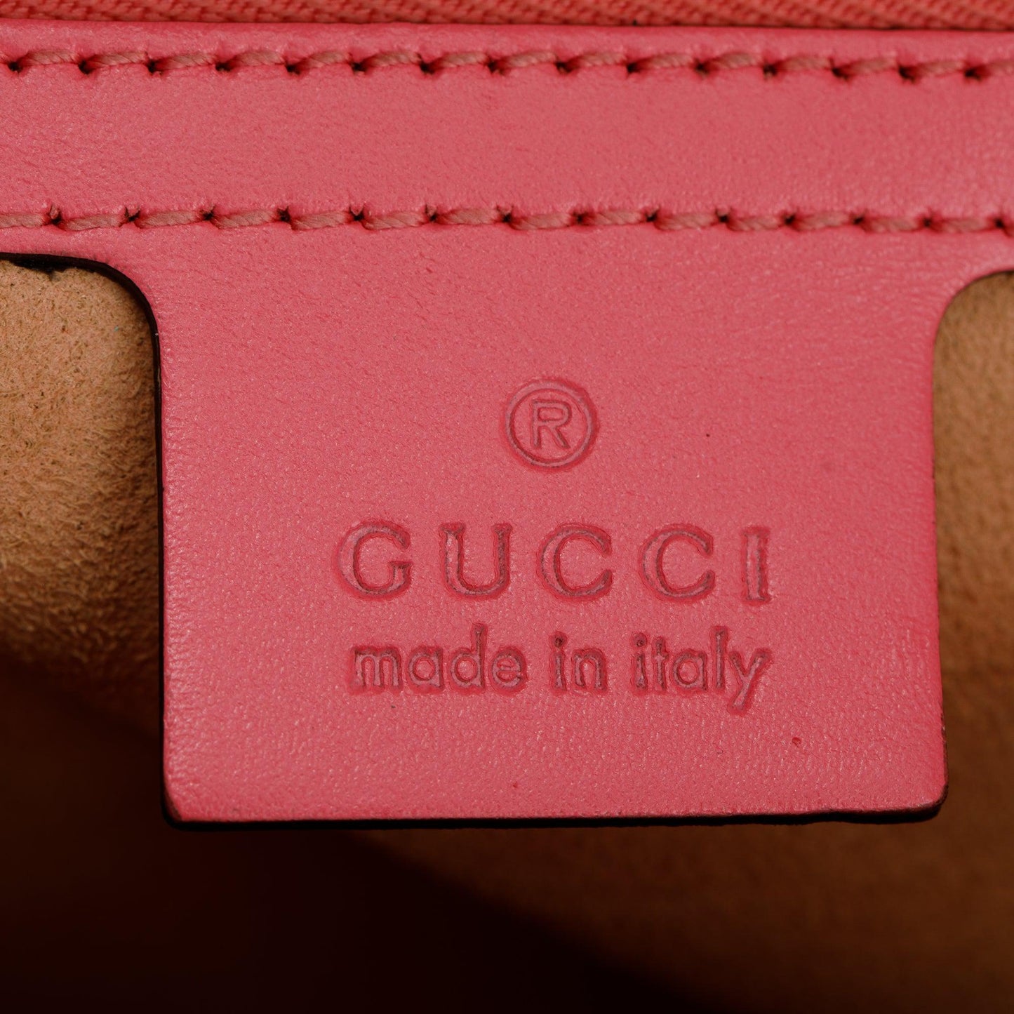 Gucci Pink GG Signature Leather Medium Padlock Shoulder Bag