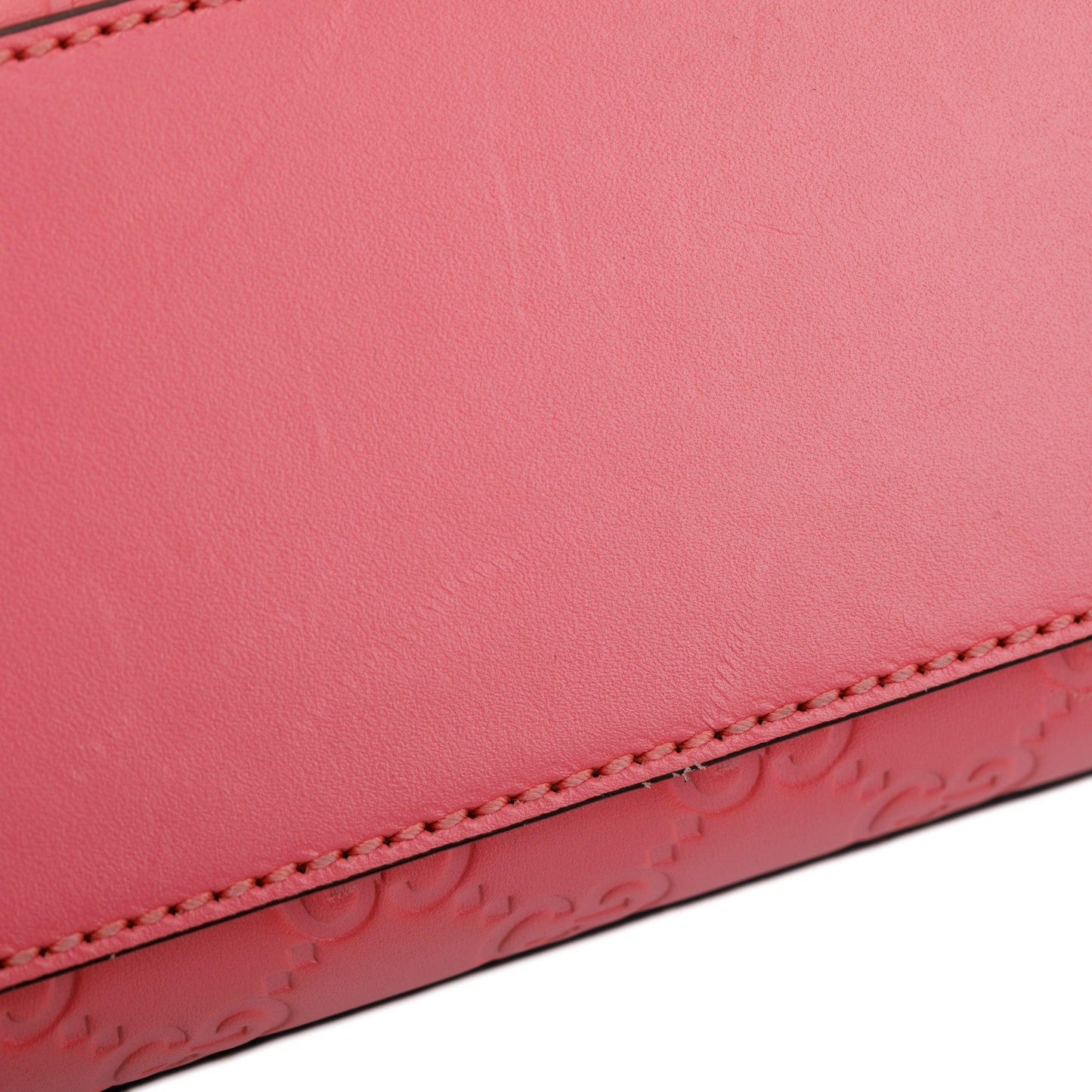 Gucci Pink GG Signature Leather Medium Padlock Shoulder Bag