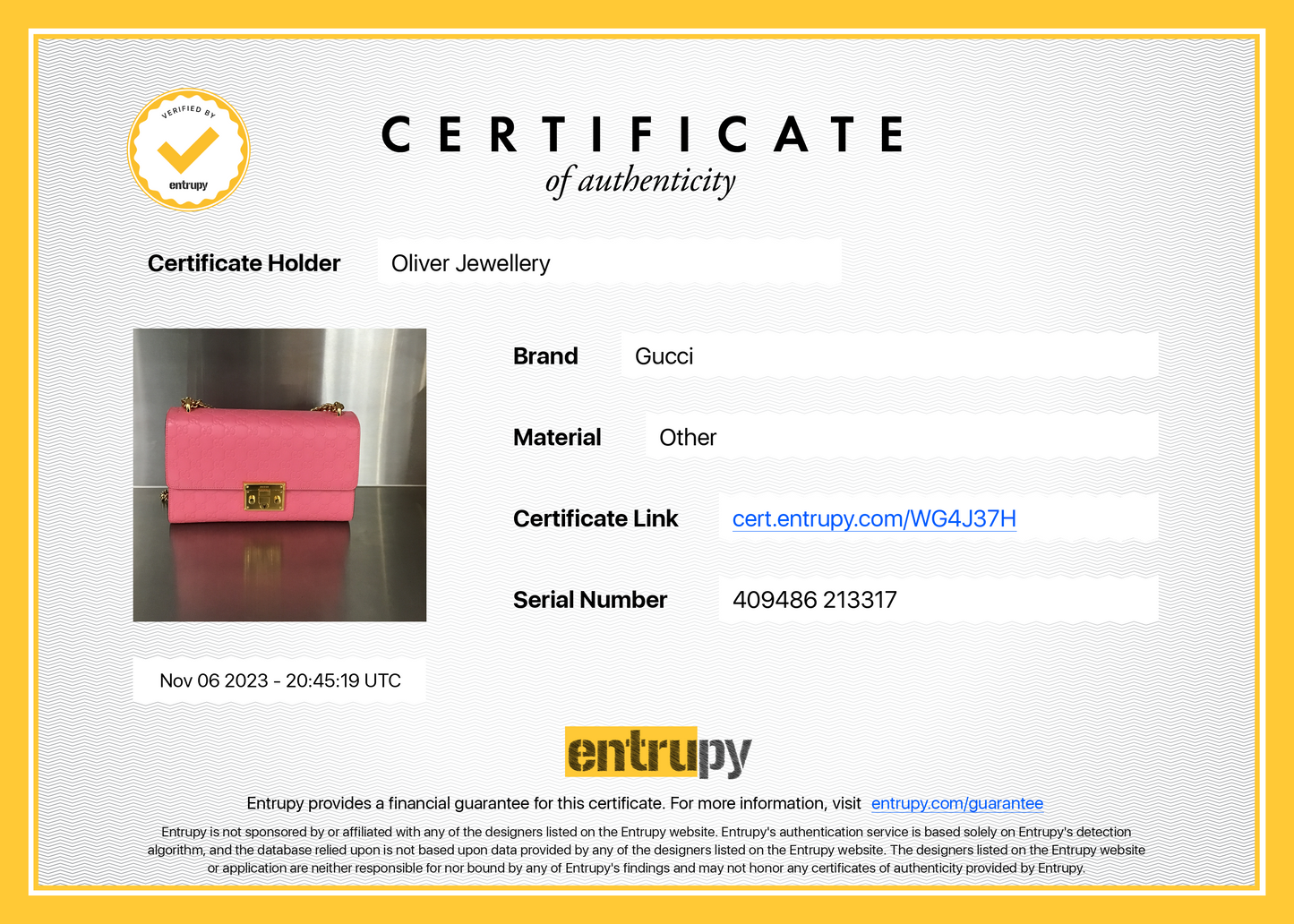 Gucci Pink GG Signature Leather Medium Padlock Shoulder Bag