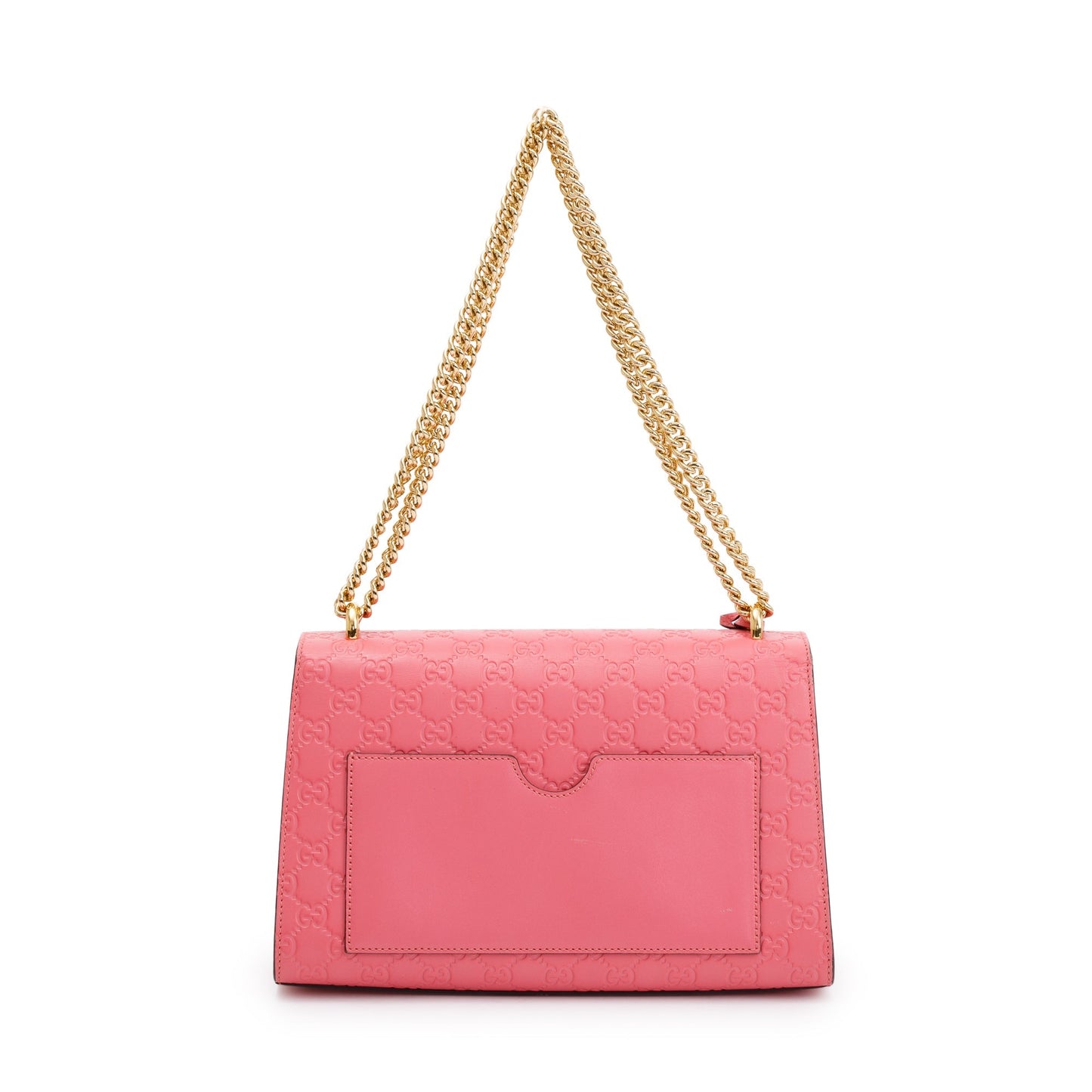 Gucci Pink GG Signature Leather Medium Padlock Shoulder Bag