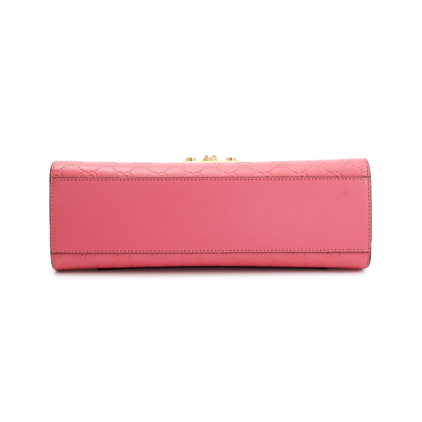 Gucci Pink GG Signature Leather Medium Padlock Shoulder Bag
