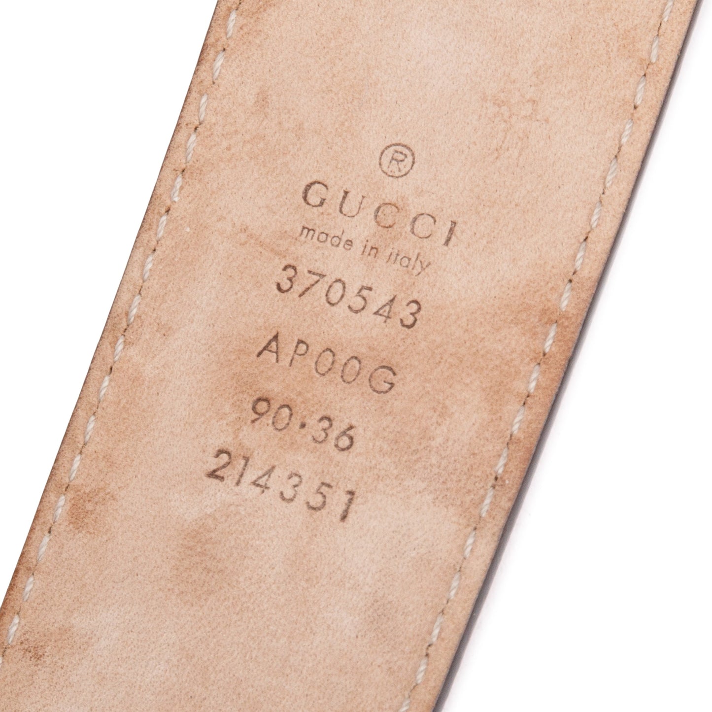 Gucci Pink Leather Belt with Interlocking G Buckle, 90 36