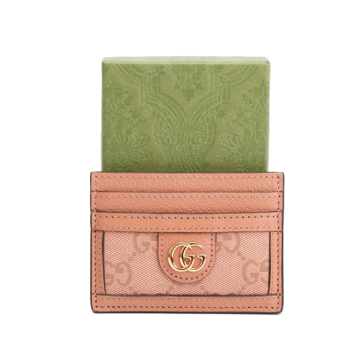 Gucci Pink Ophidia GG Supreme Card Case
